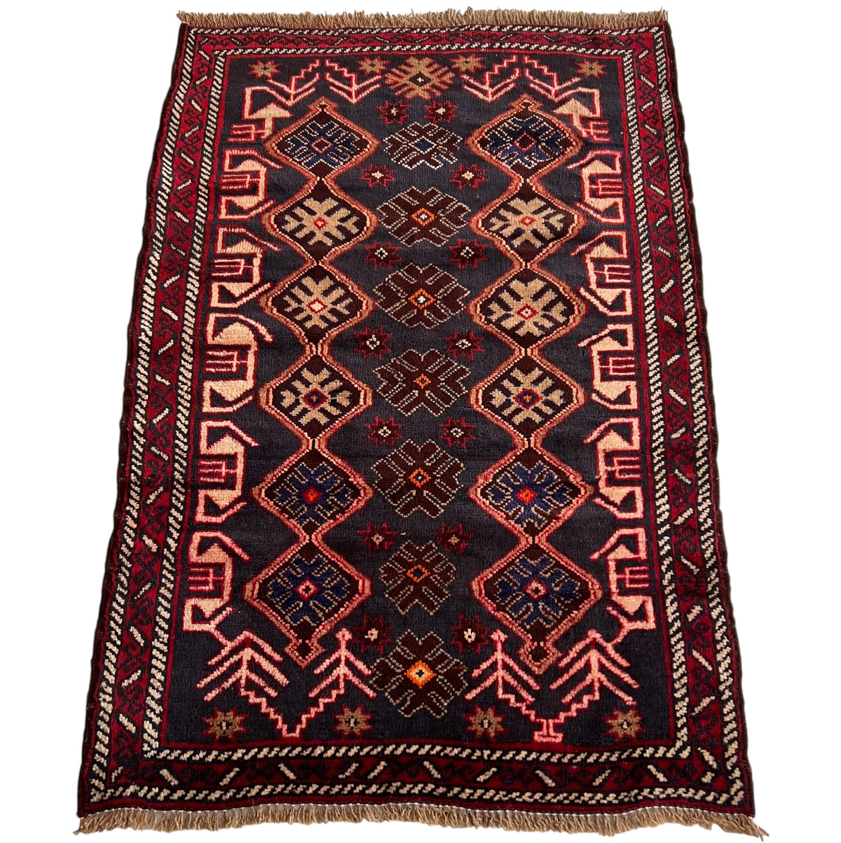 Afghani Rug 3x4 size range tribal laid flat