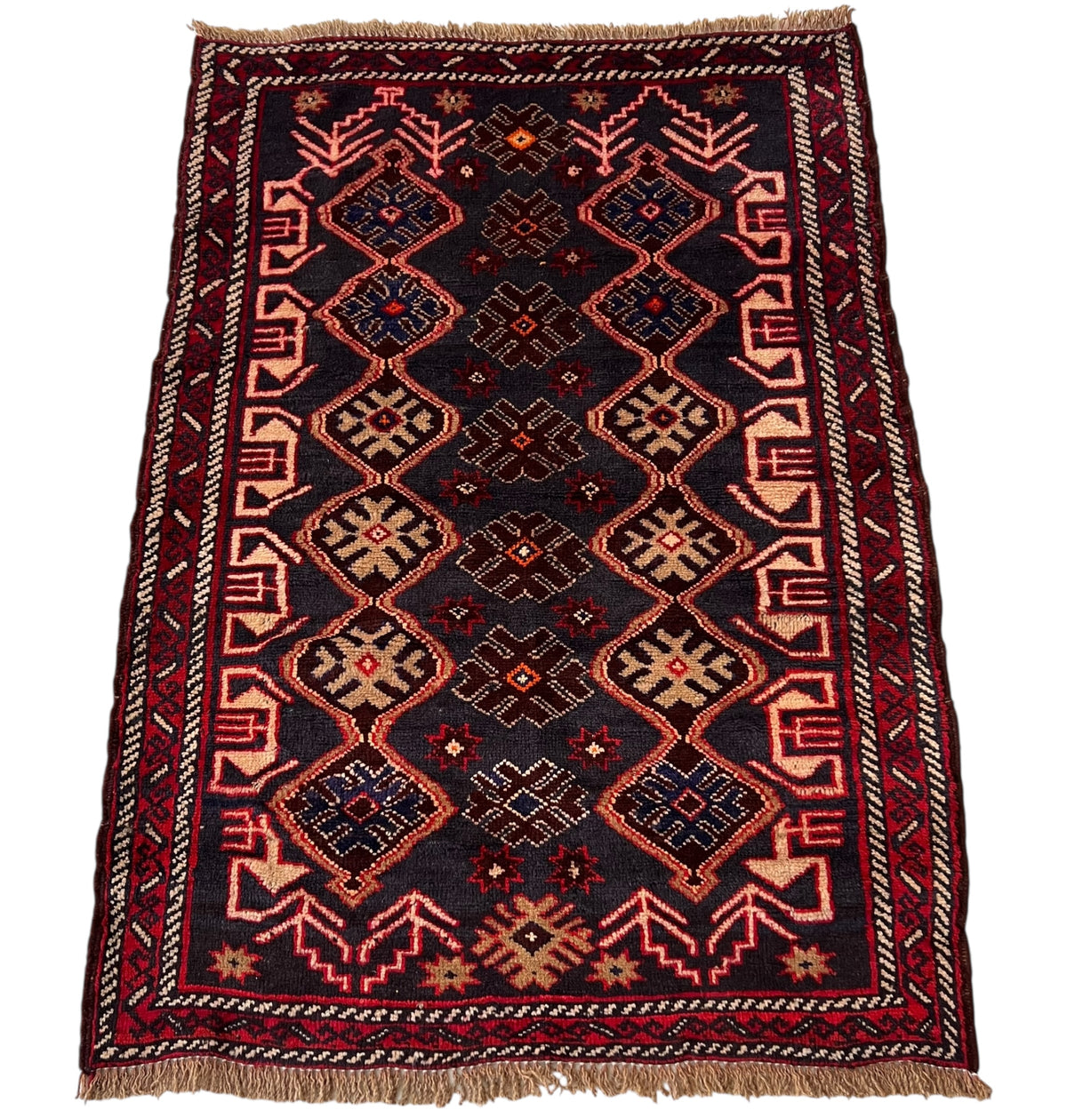Afghani Rug 3x4 size range tribal laid flat
