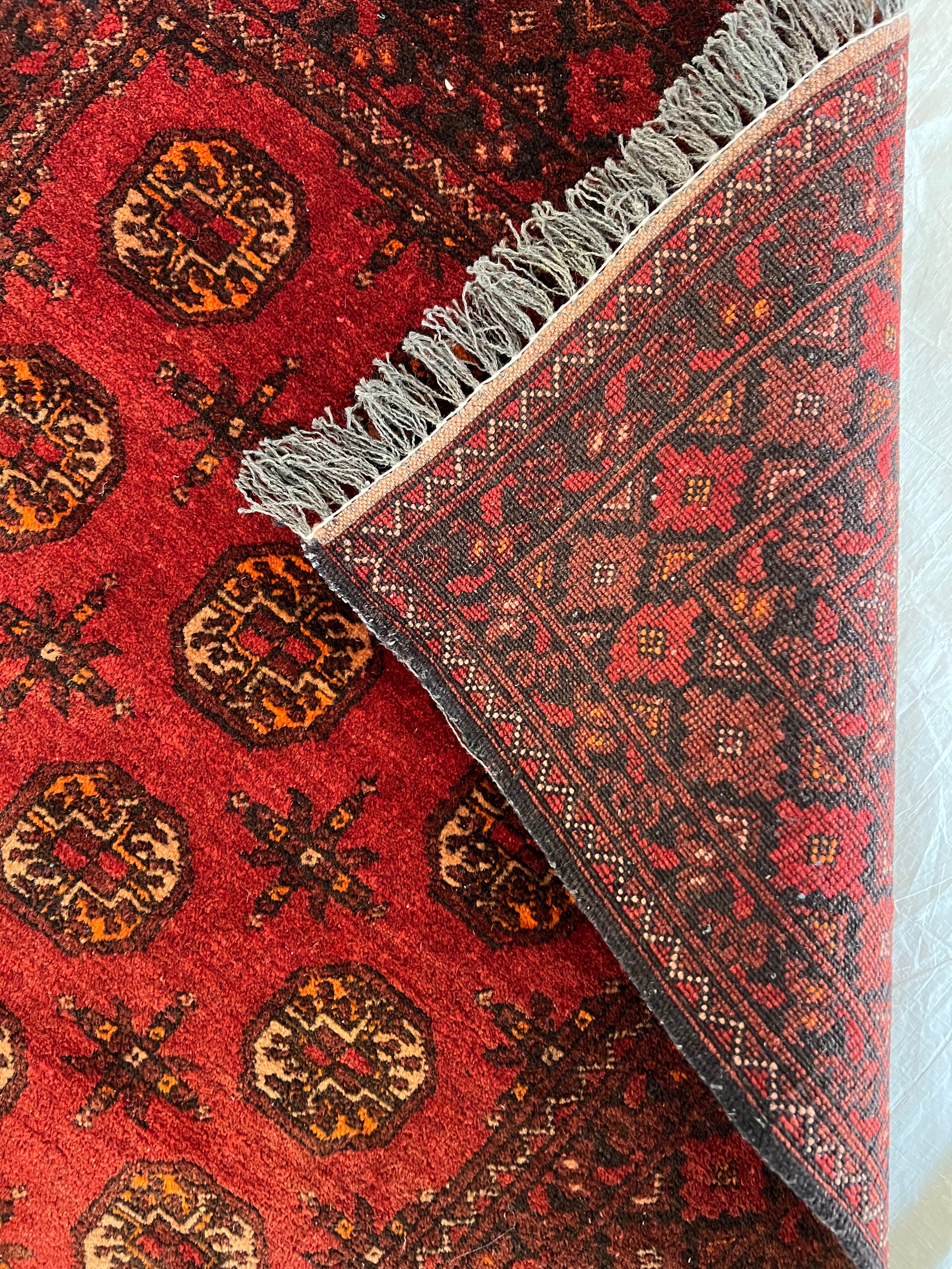 Afghani Runner runner size range tribal Red laid flat