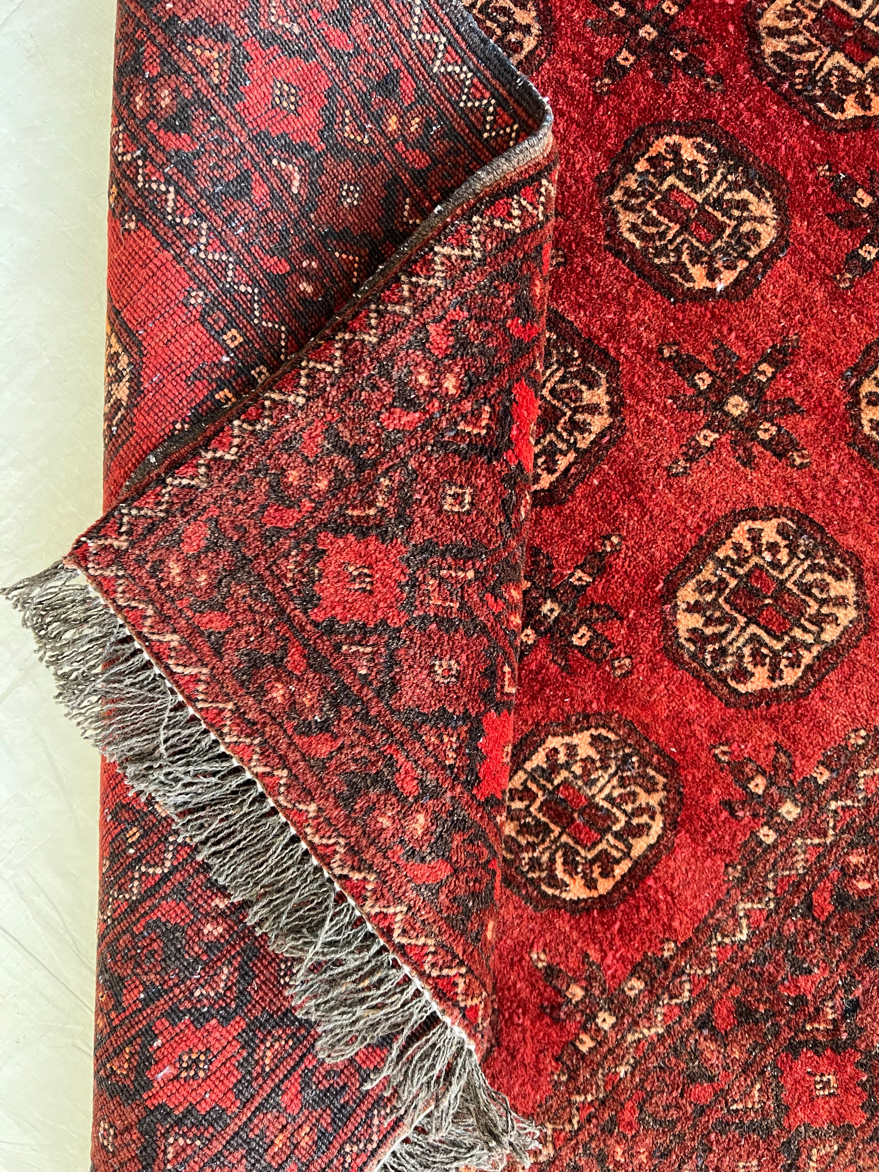 Afghani Runner runner size range tribal Red laid flat