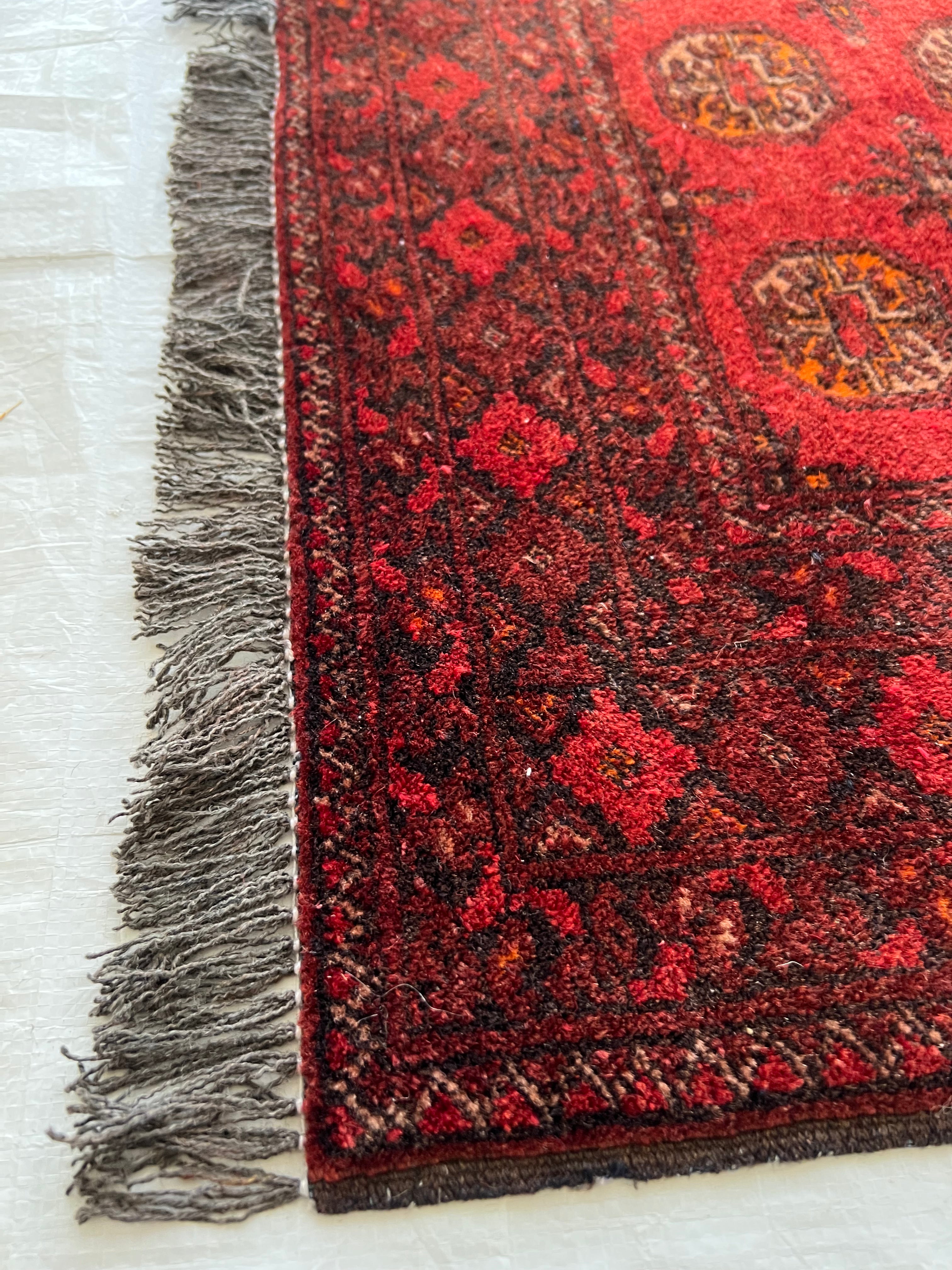 Afghani Runner runner size range tribal Red laid flat