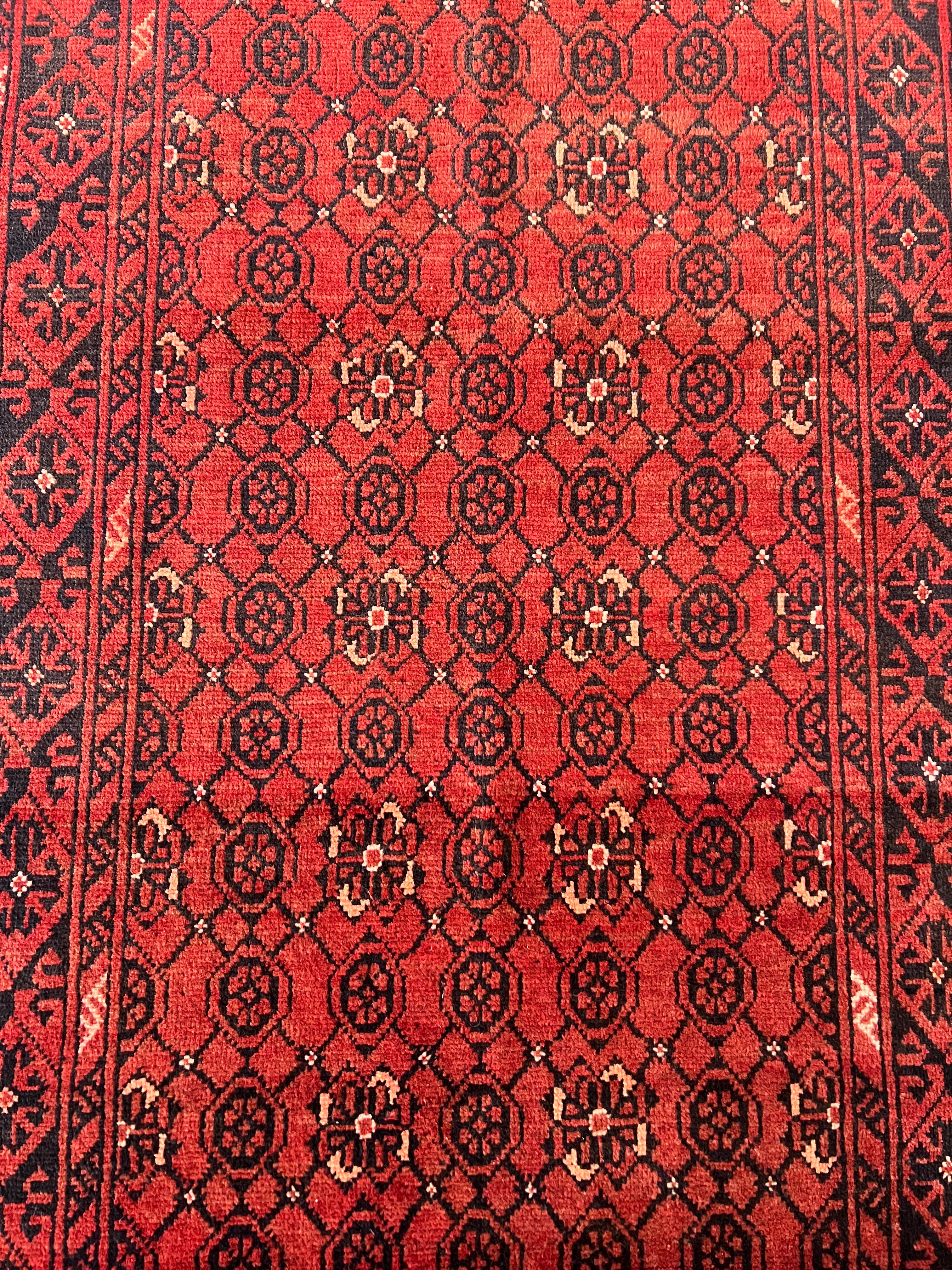 Afghani Runner runner size range tribal Red Blue laid flat