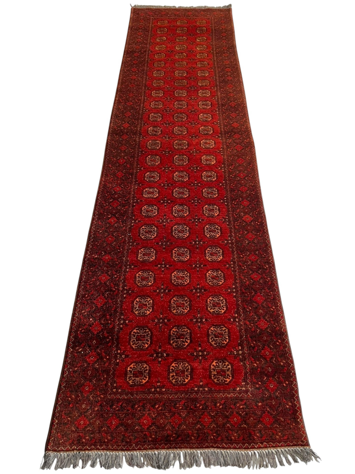 Afghani Runner runner size range tribal Red laid flat