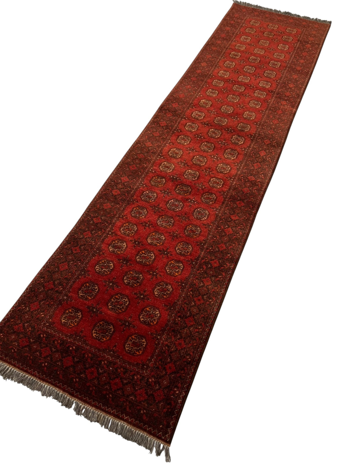 Afghani Runner runner size range tribal Red laid flat
