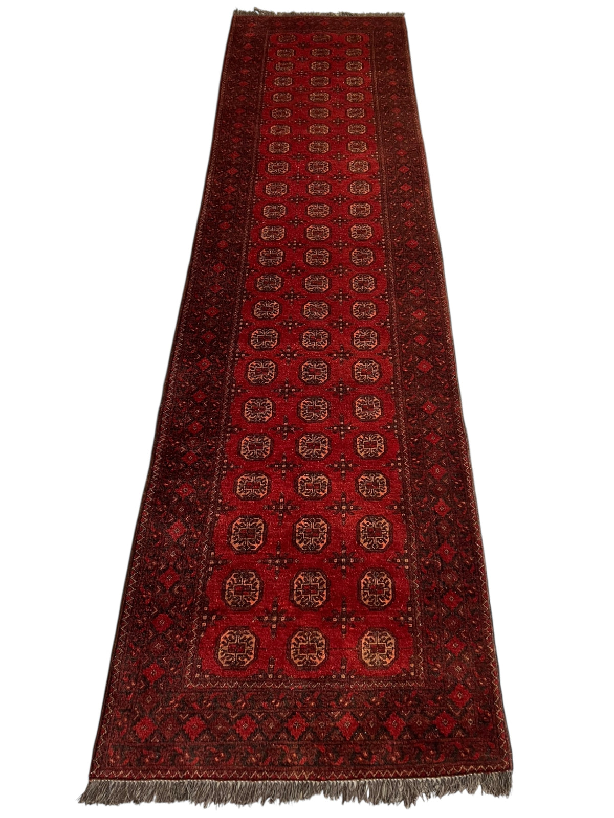 Afghani Runner runner size range tribal Red laid flat