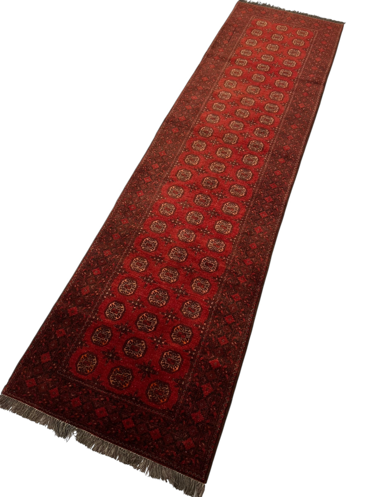 Afghani Runner runner size range tribal Red laid flat