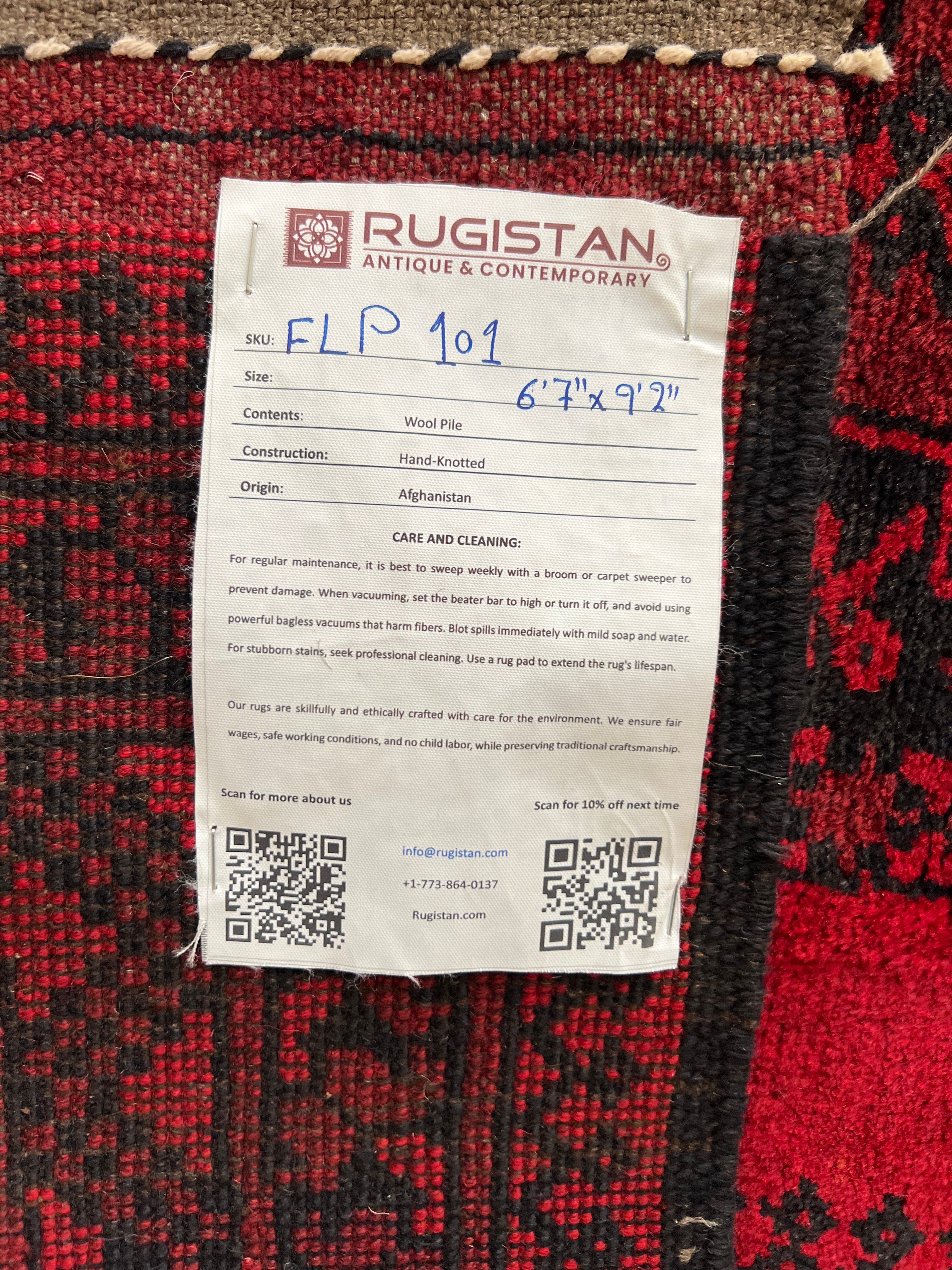 Afghani Rug 7x10 size range tribal Red laid flat