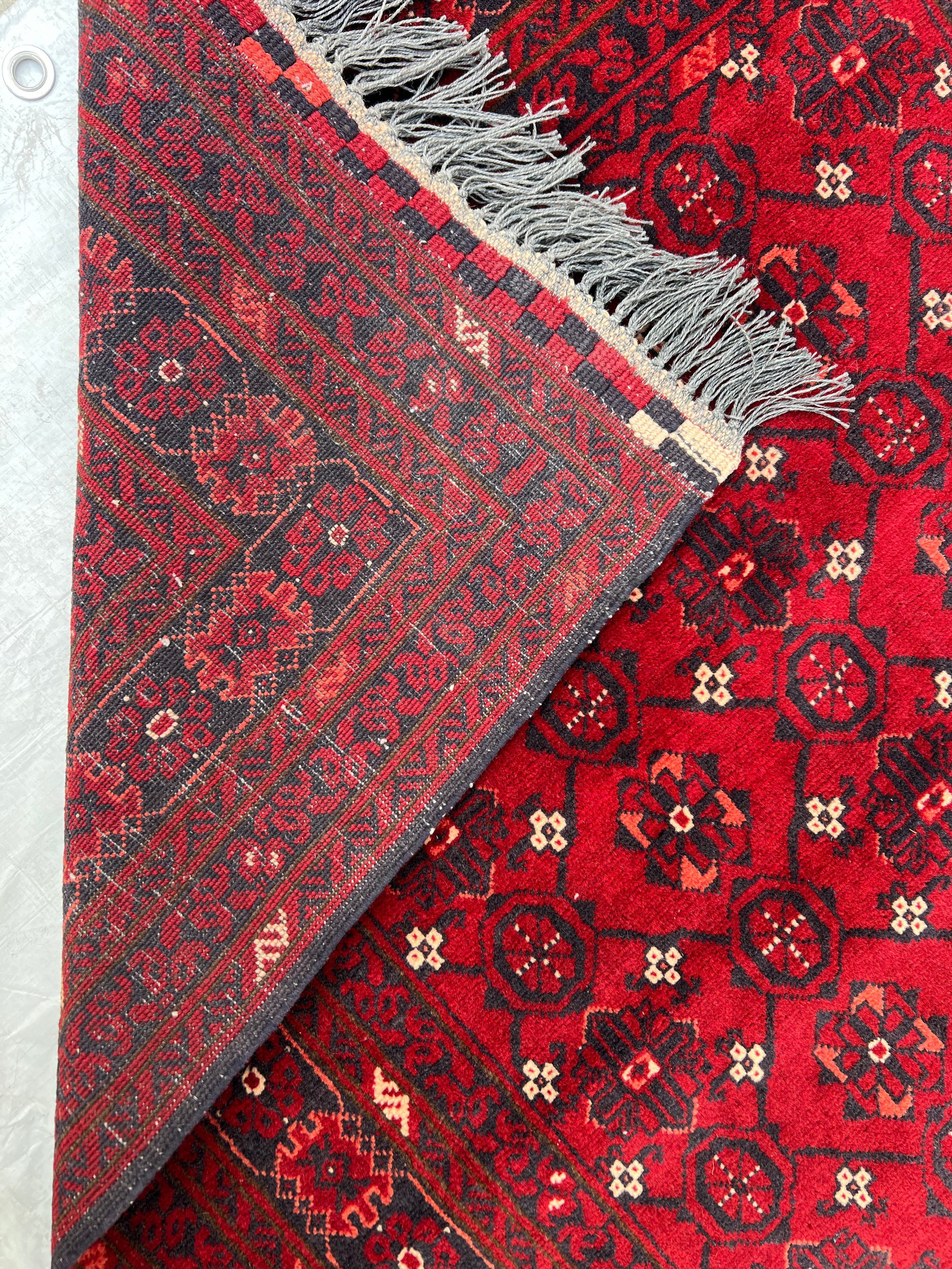 Afghani Runner runner size range tribal Red laid flat