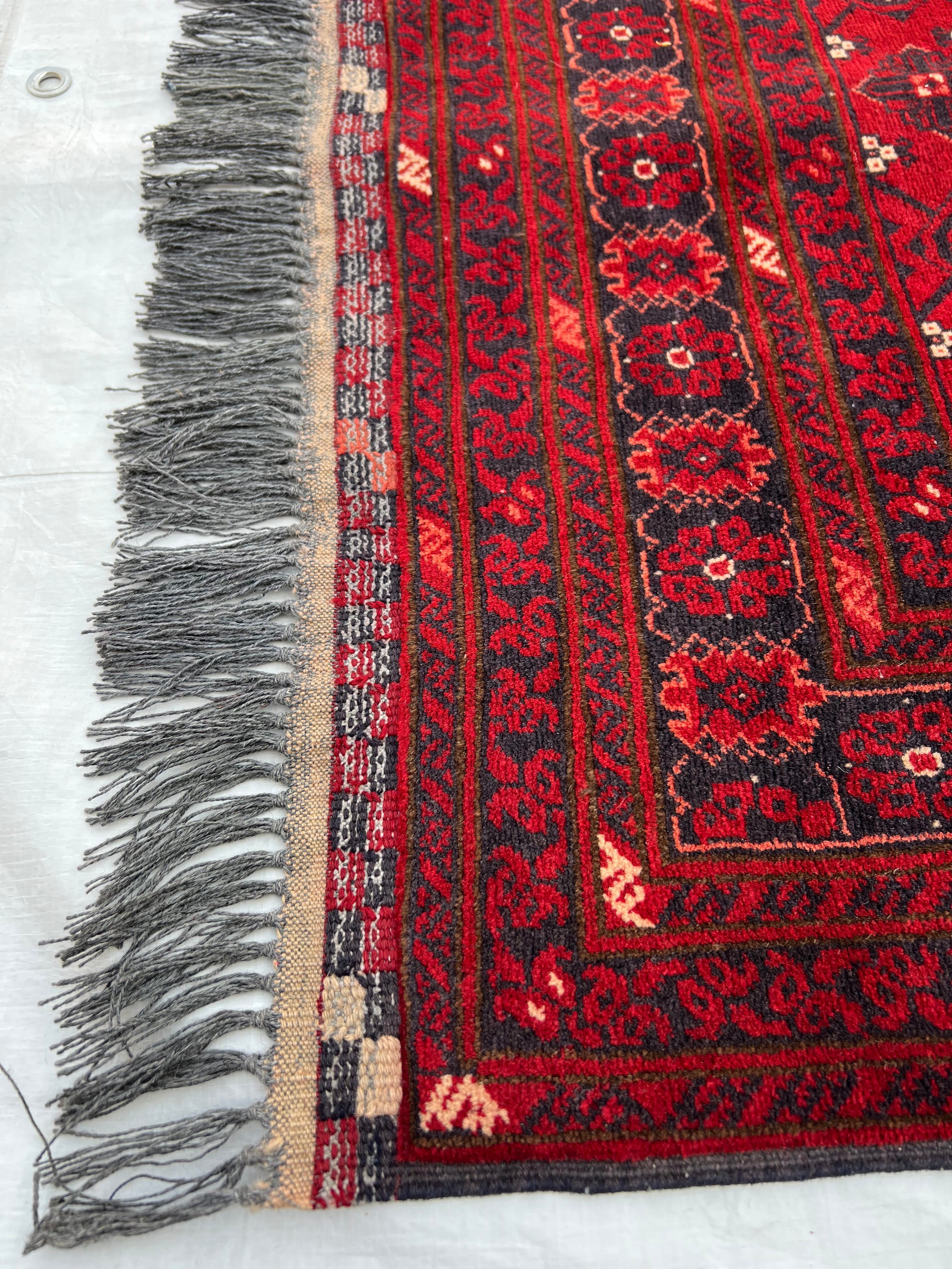 Afghani Runner runner size range tribal Red laid flat