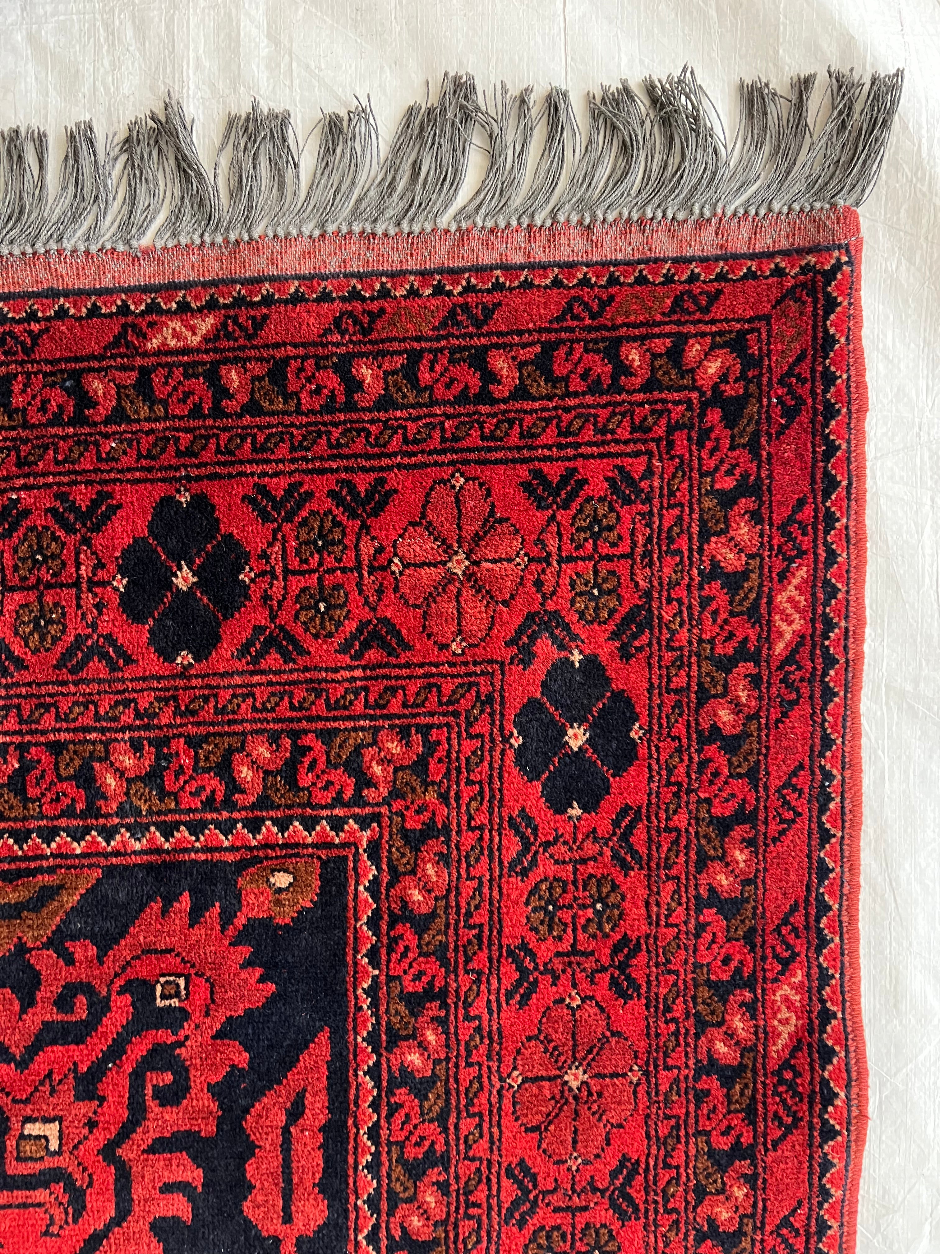 Afghani Rug 7x10 size range naqsha Red laid flat