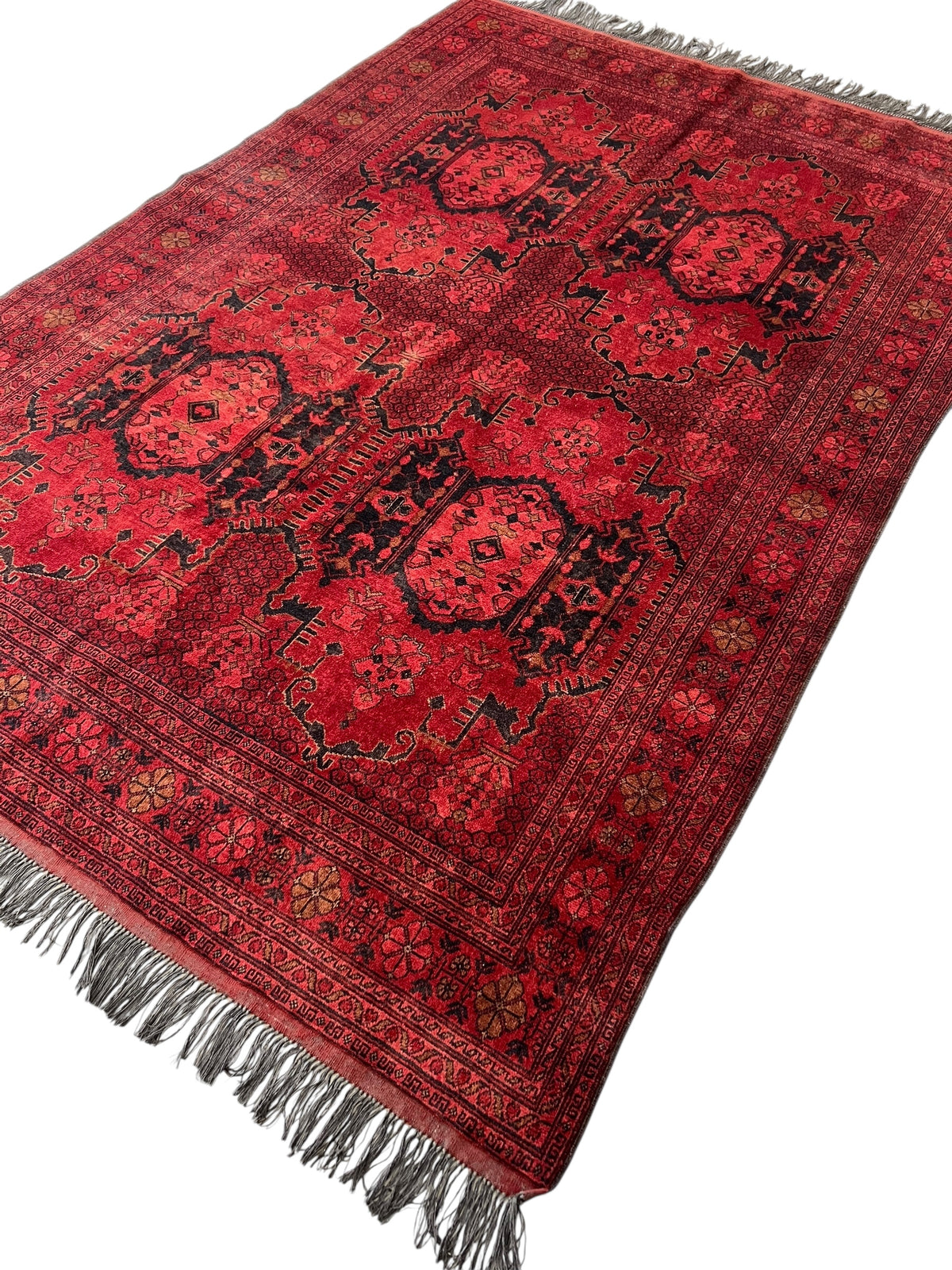 Afghani Rug 7x10 size range darwaza naqsha Red laid flat