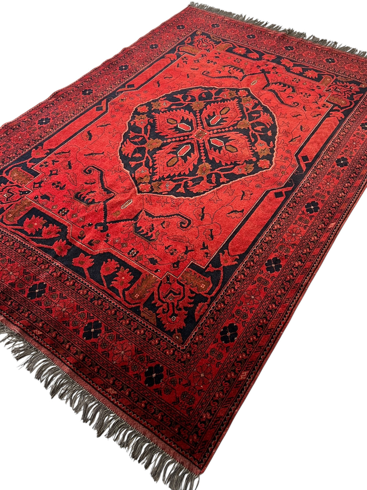 Afghani Rug 7x10 size range naqsha Red laid flat
