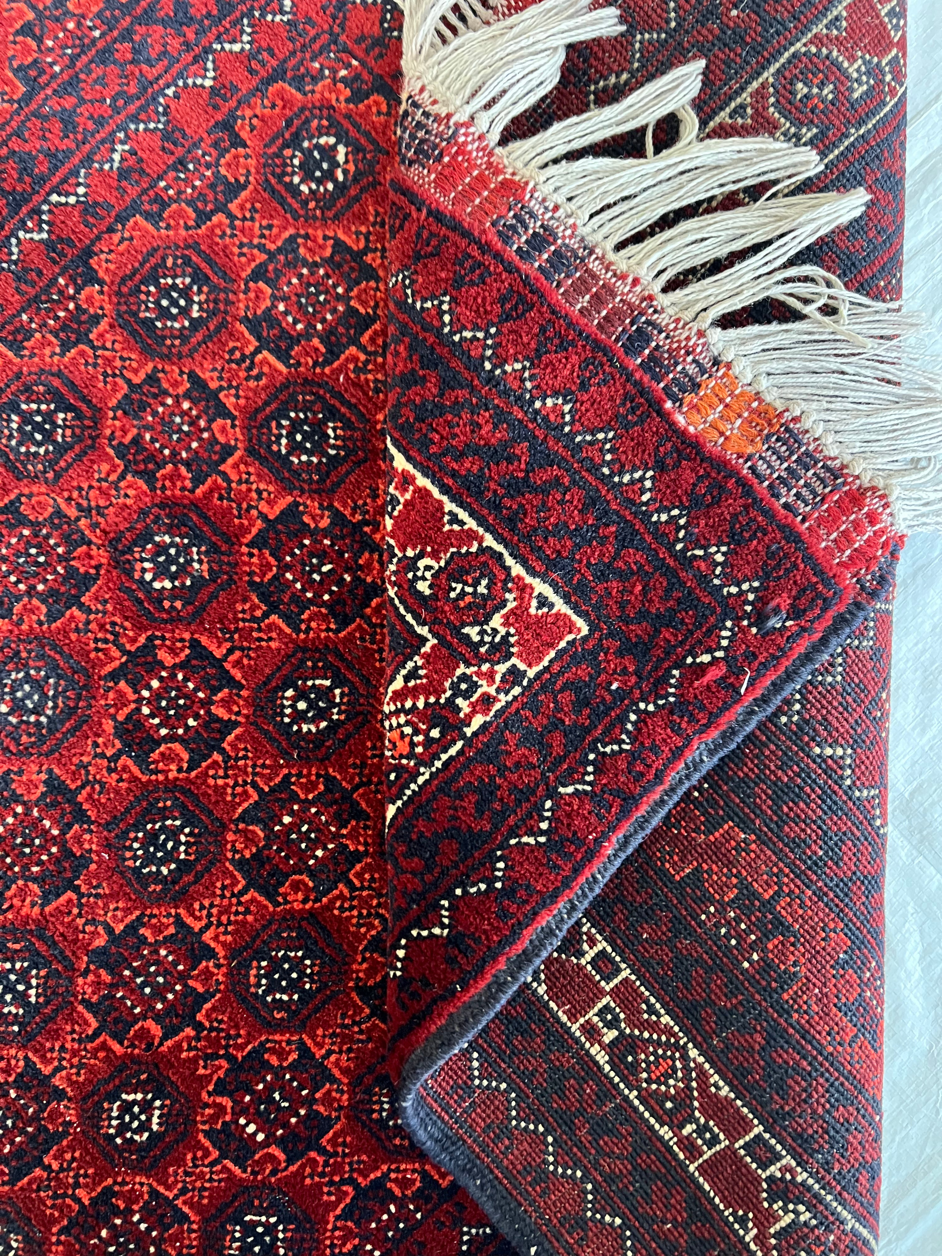 Afghani Runner runner size range khoja roshana Red laid flat