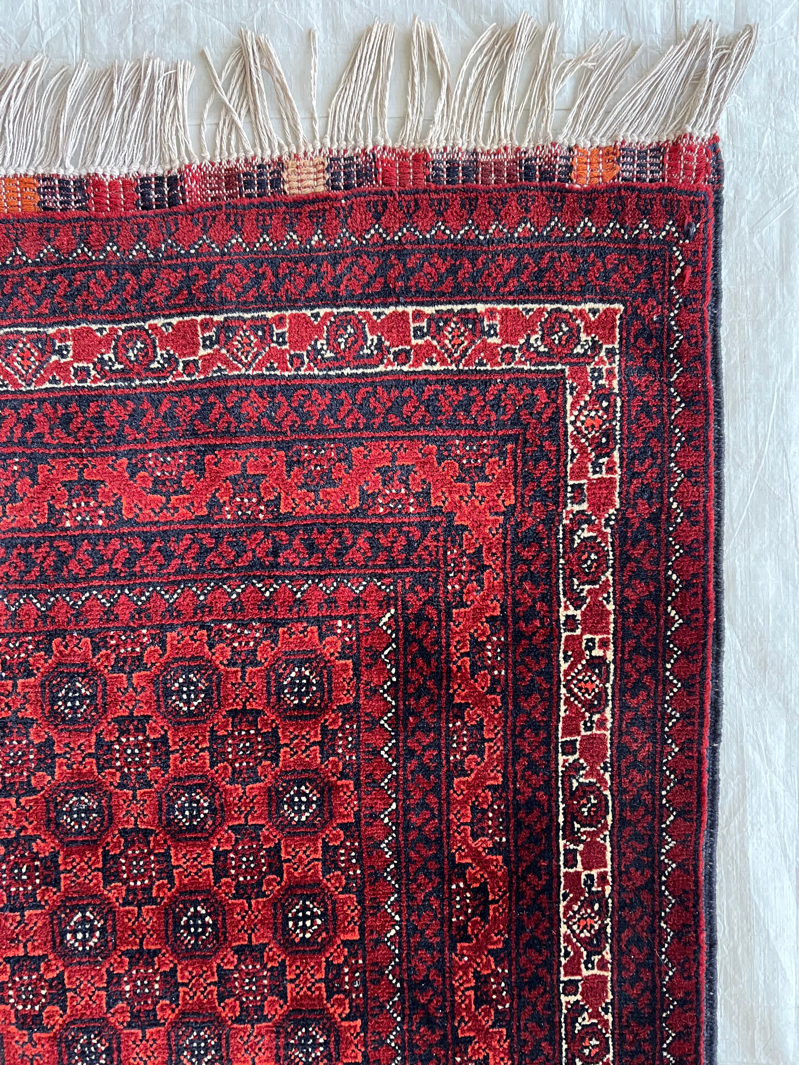 Afghani Runner runner size range khoja roshana Red laid flat