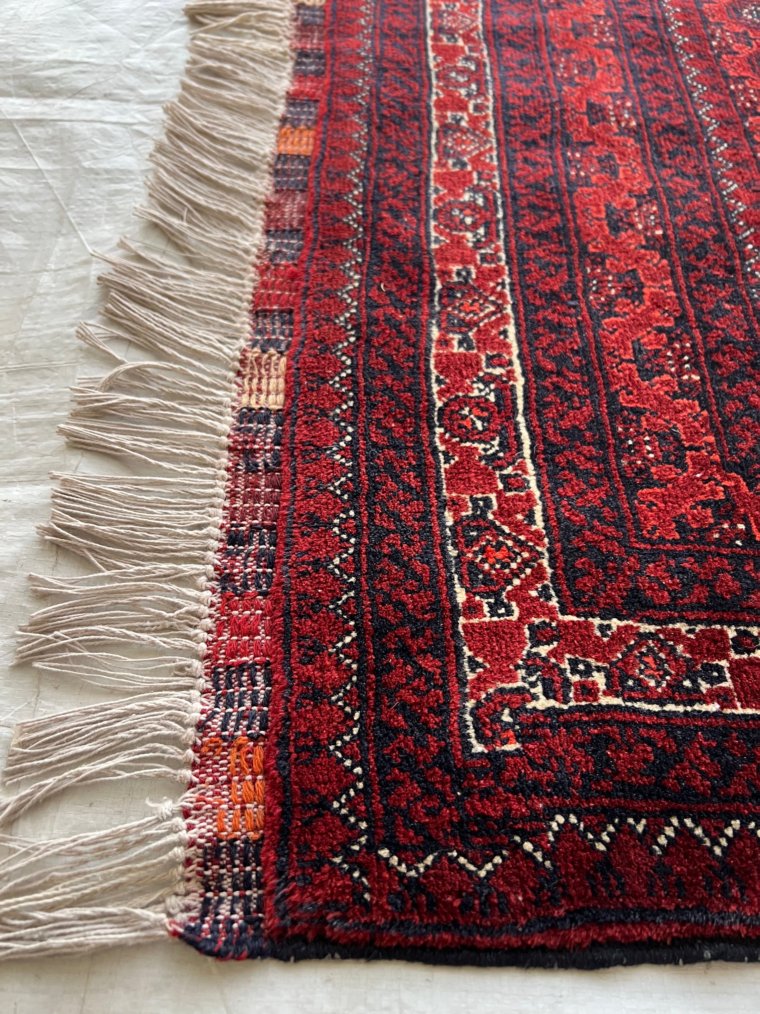 Afghani Runner runner size range khoja roshana Red laid flat