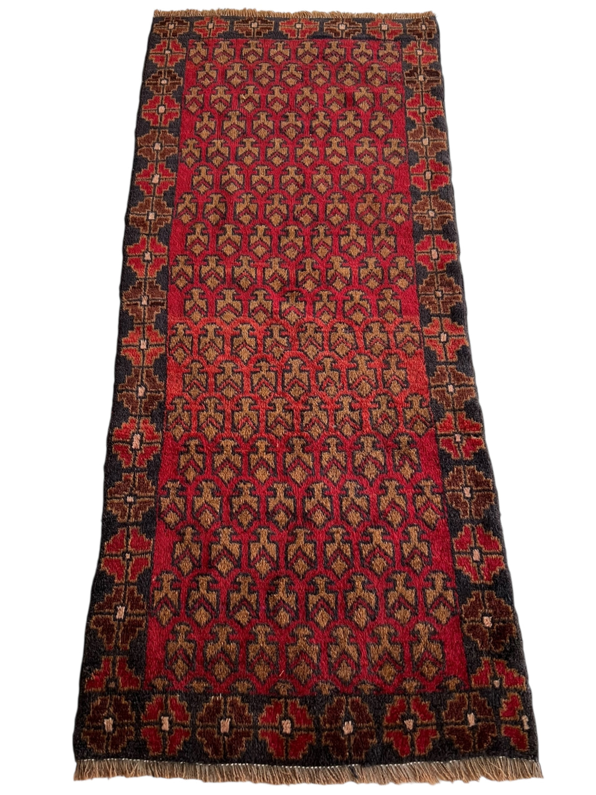 Afghani Rug 3x7 size range tribal laid flat