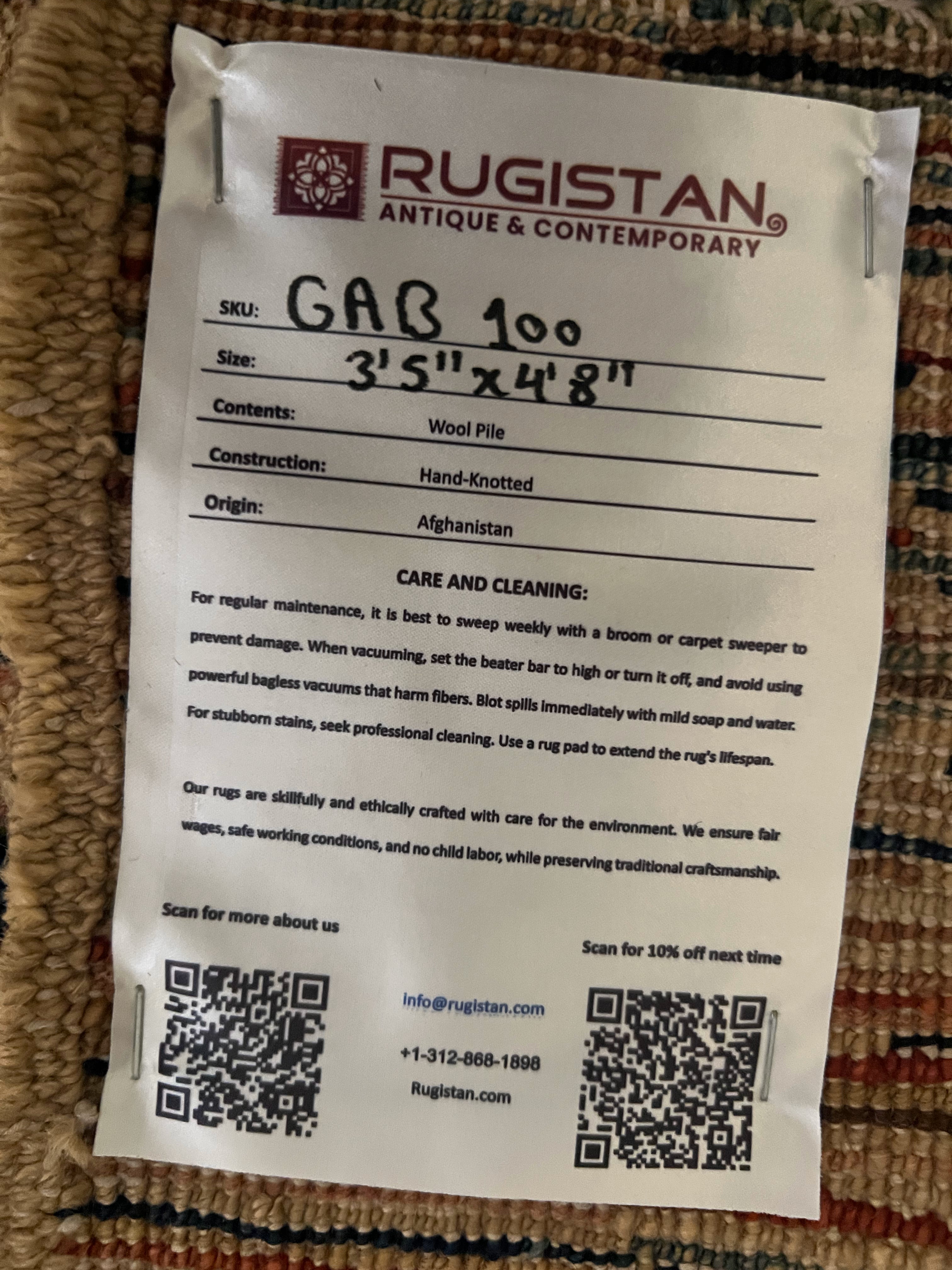 Afghani Rug 4x6 size range tribal laid flat