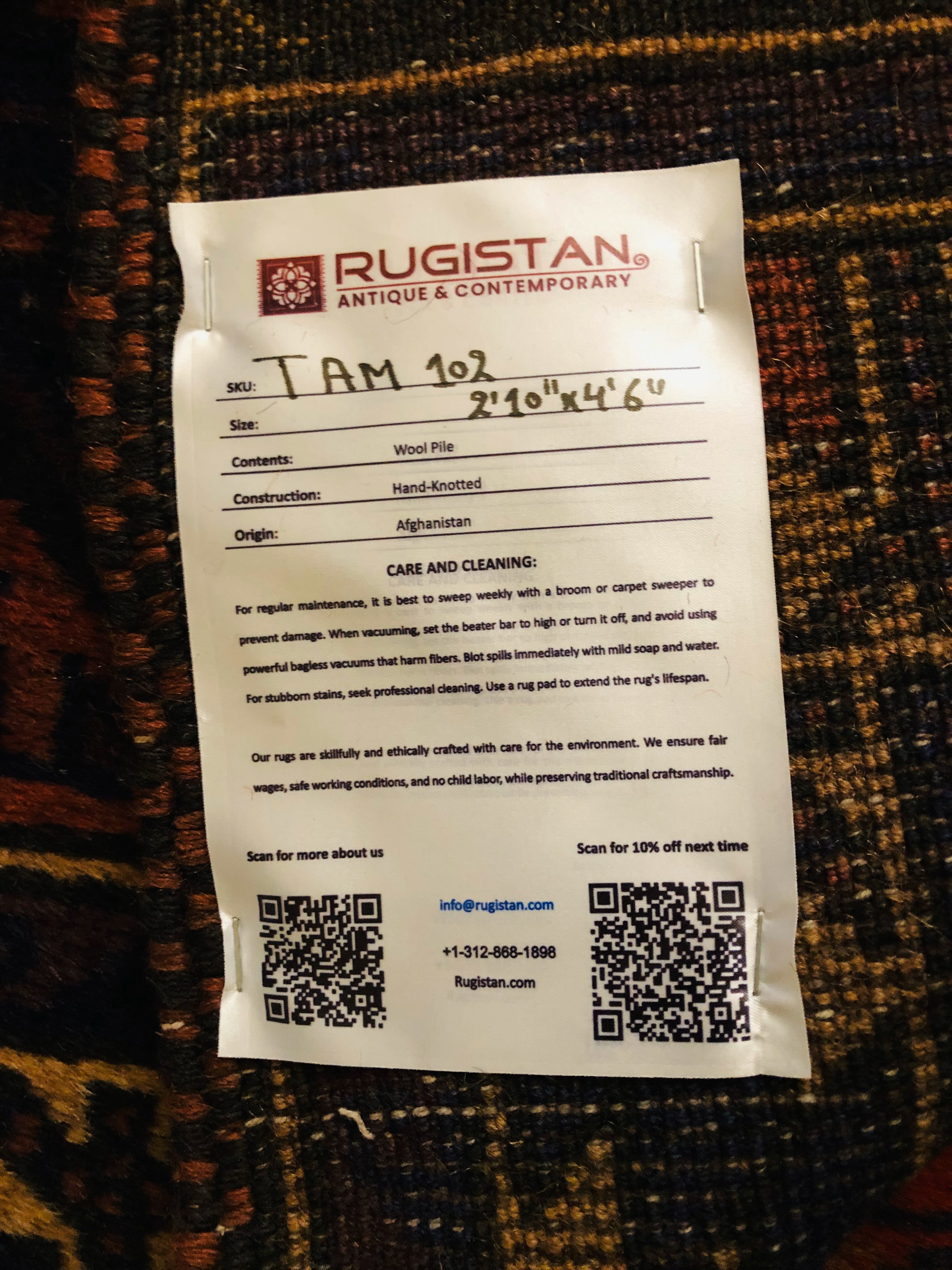 Afghani Rug 3x5 size range tribal Red Blue laid flat