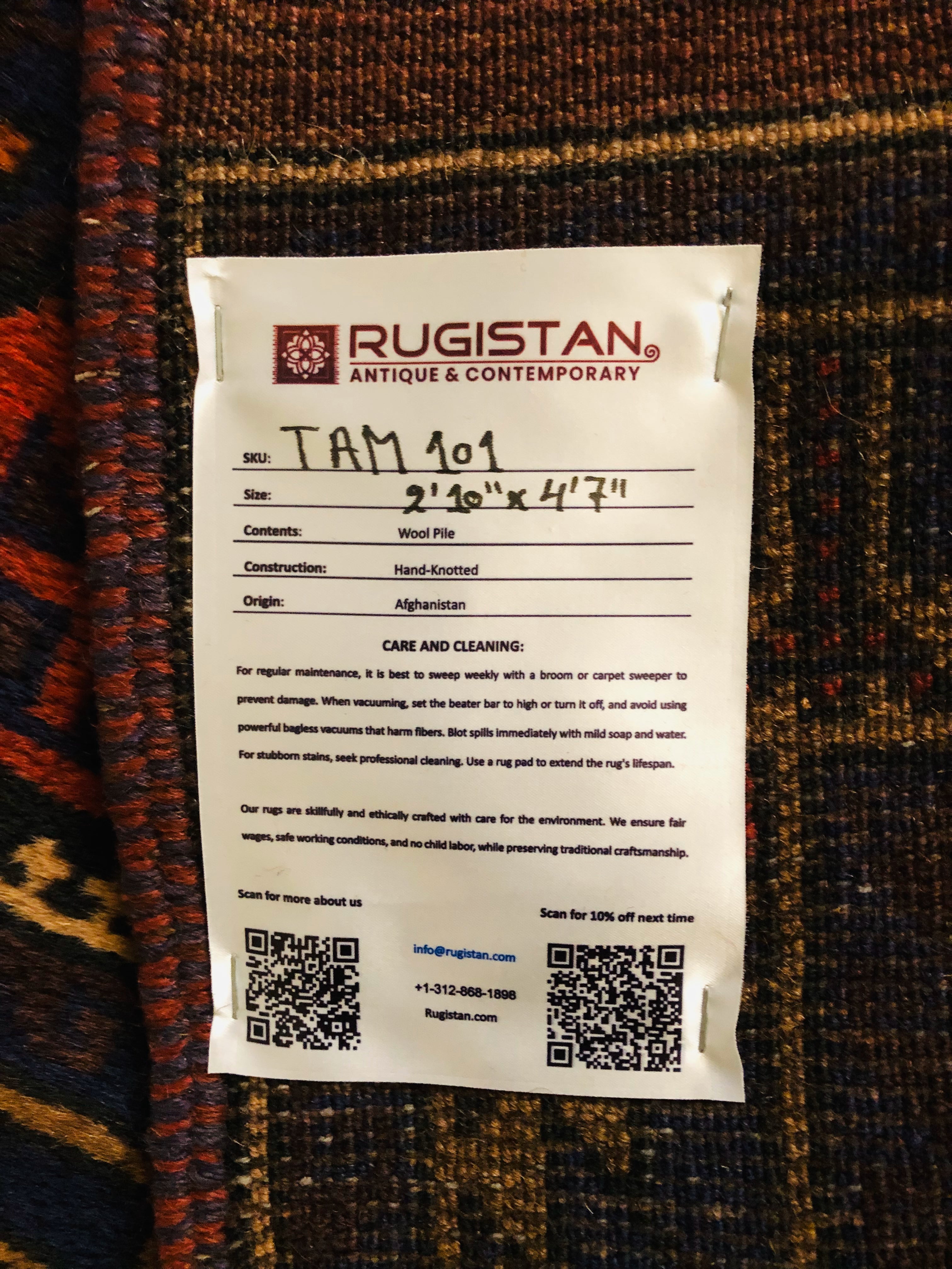 Afghani Rug 3x5 size range tribal Red Blue laid flat