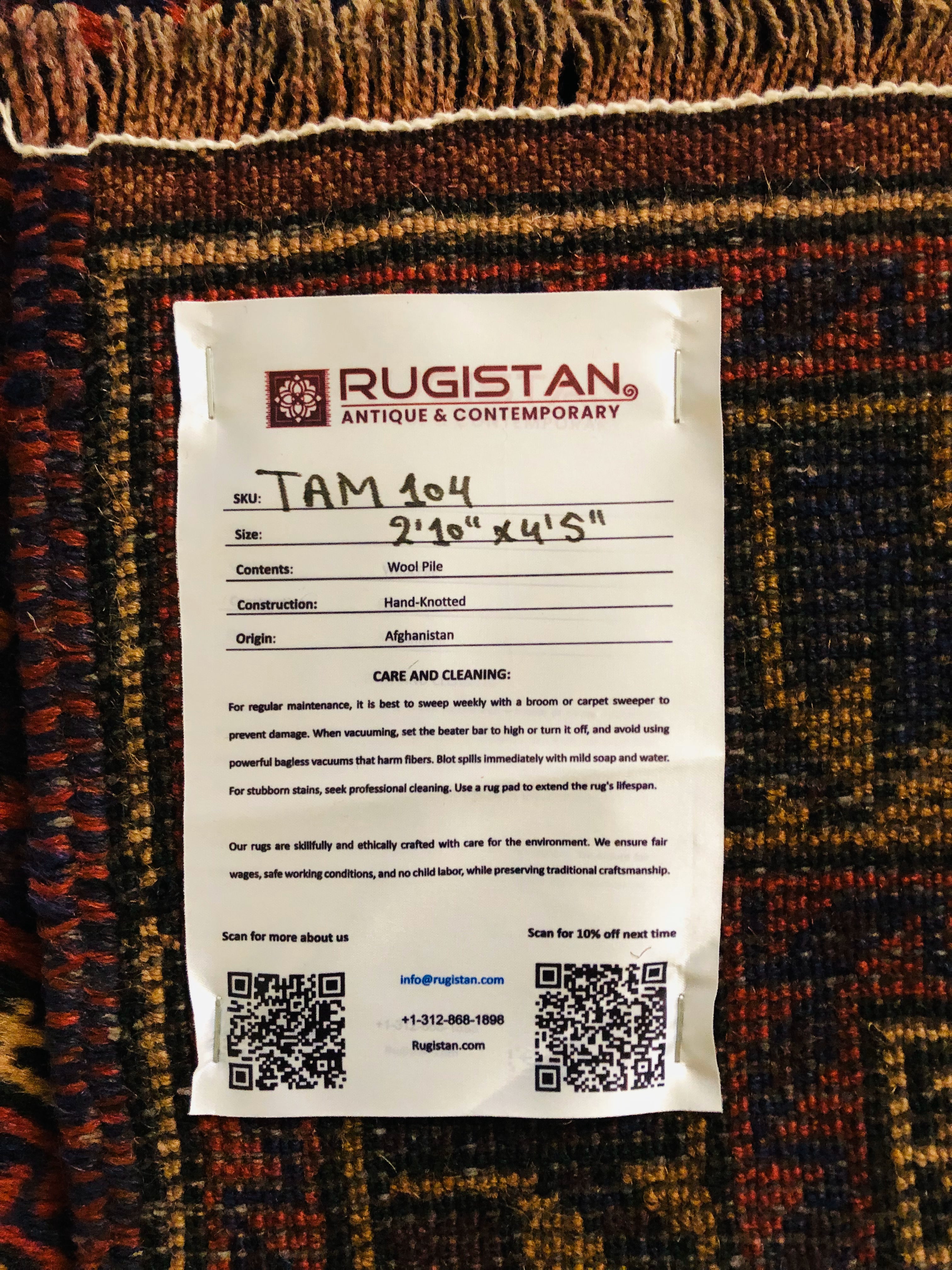 Afghani Rug 3x5 size range tribal Red Blue laid flat