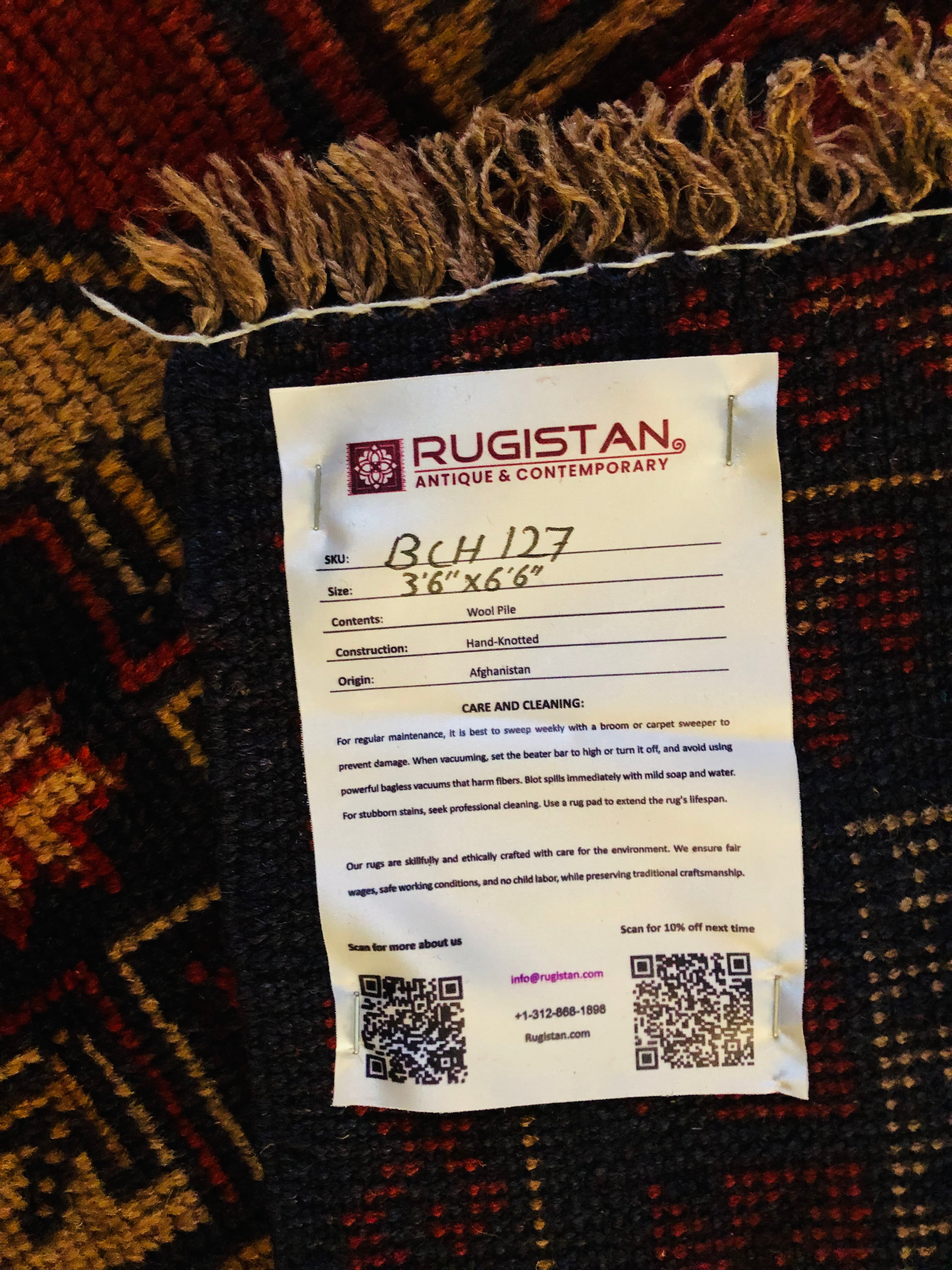 Afghani Rug 4x10 size range tribal Red Blue laid flat