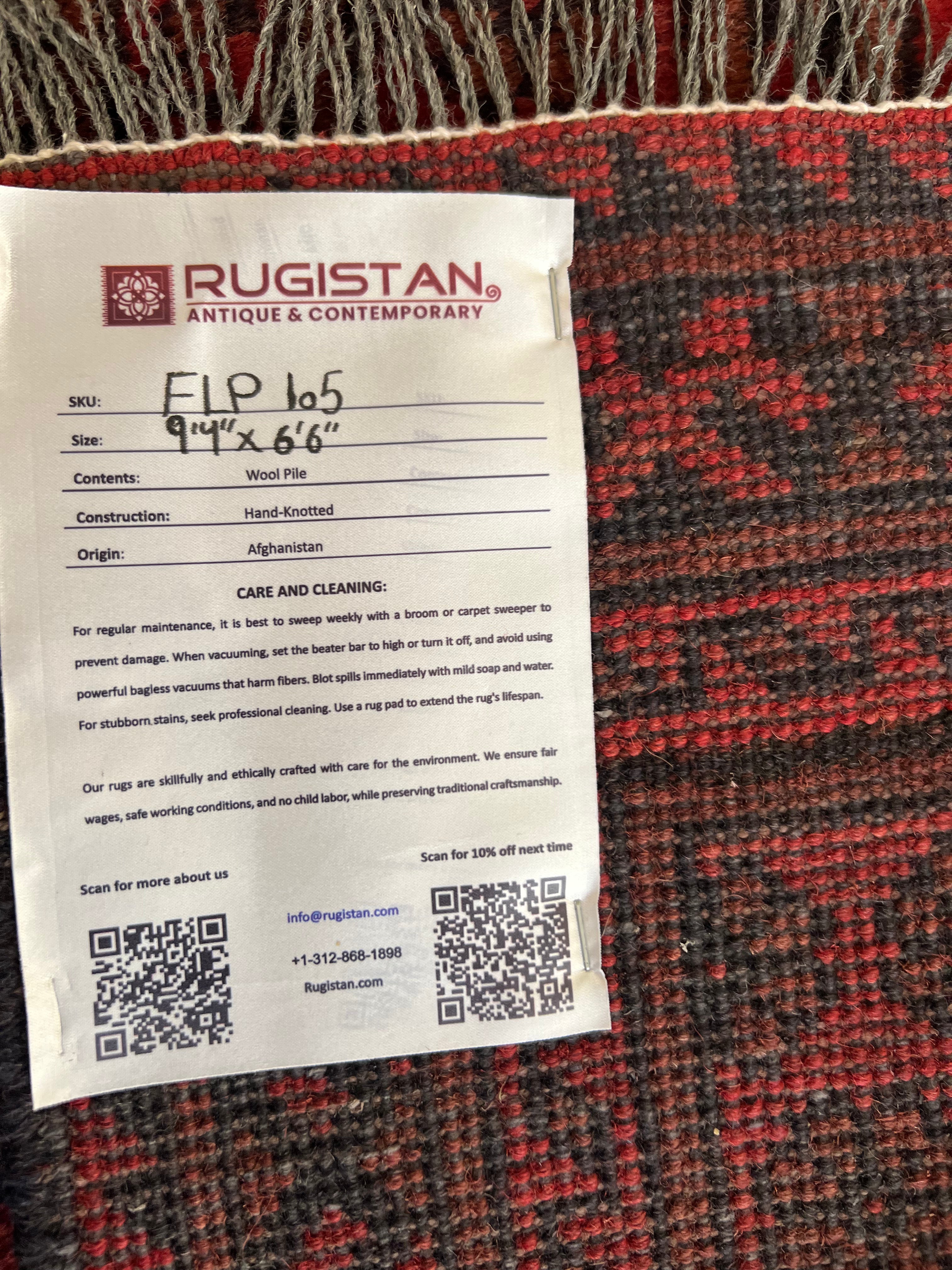 Gul Rug 7x9 | Burgundy, Red & Black | Hand-Knotted Wool