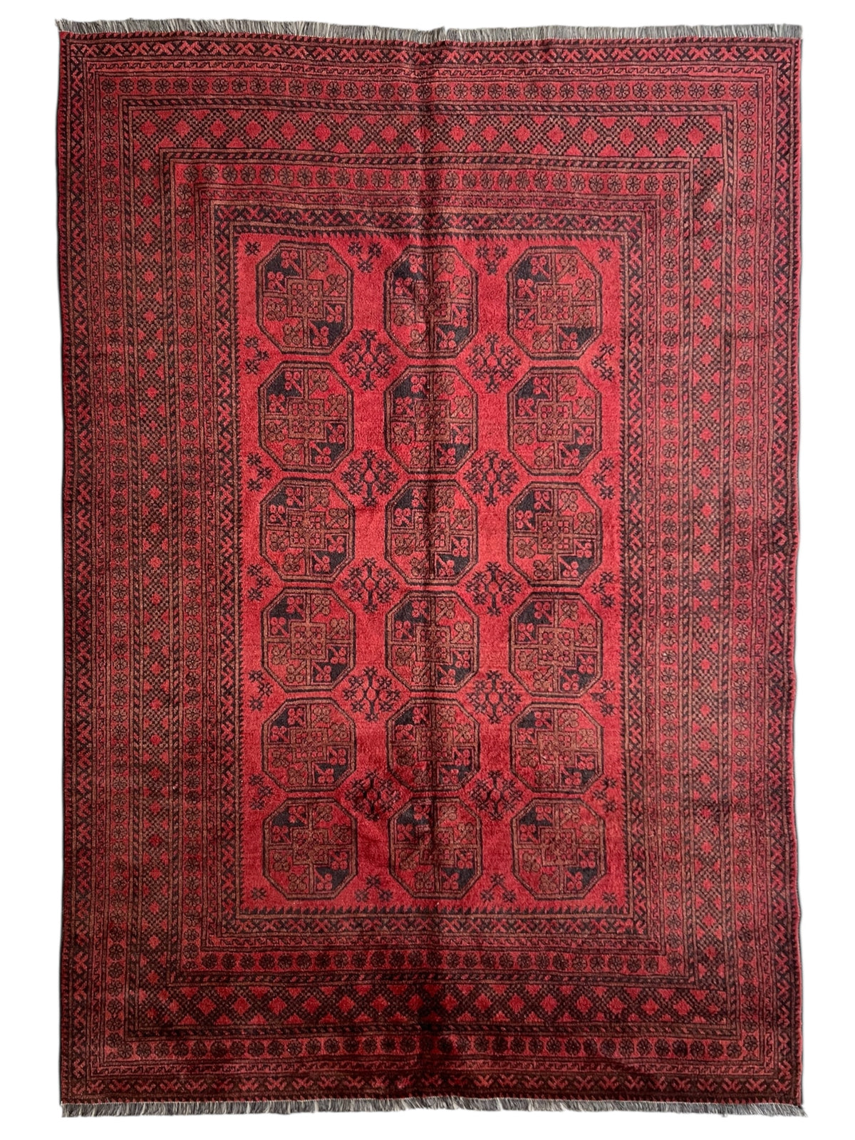 Gul Rug 7x9 | Burgundy, Red & Black | Hand-Knotted Wool