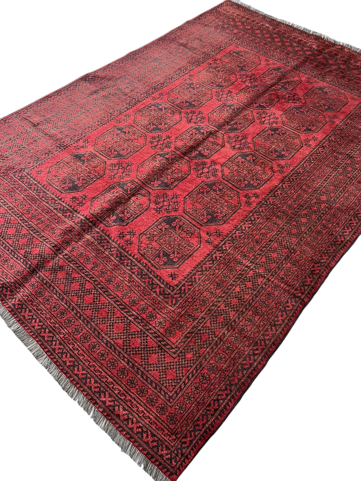 Gul Rug 7x9 | Burgundy, Red & Black | Hand-Knotted Wool