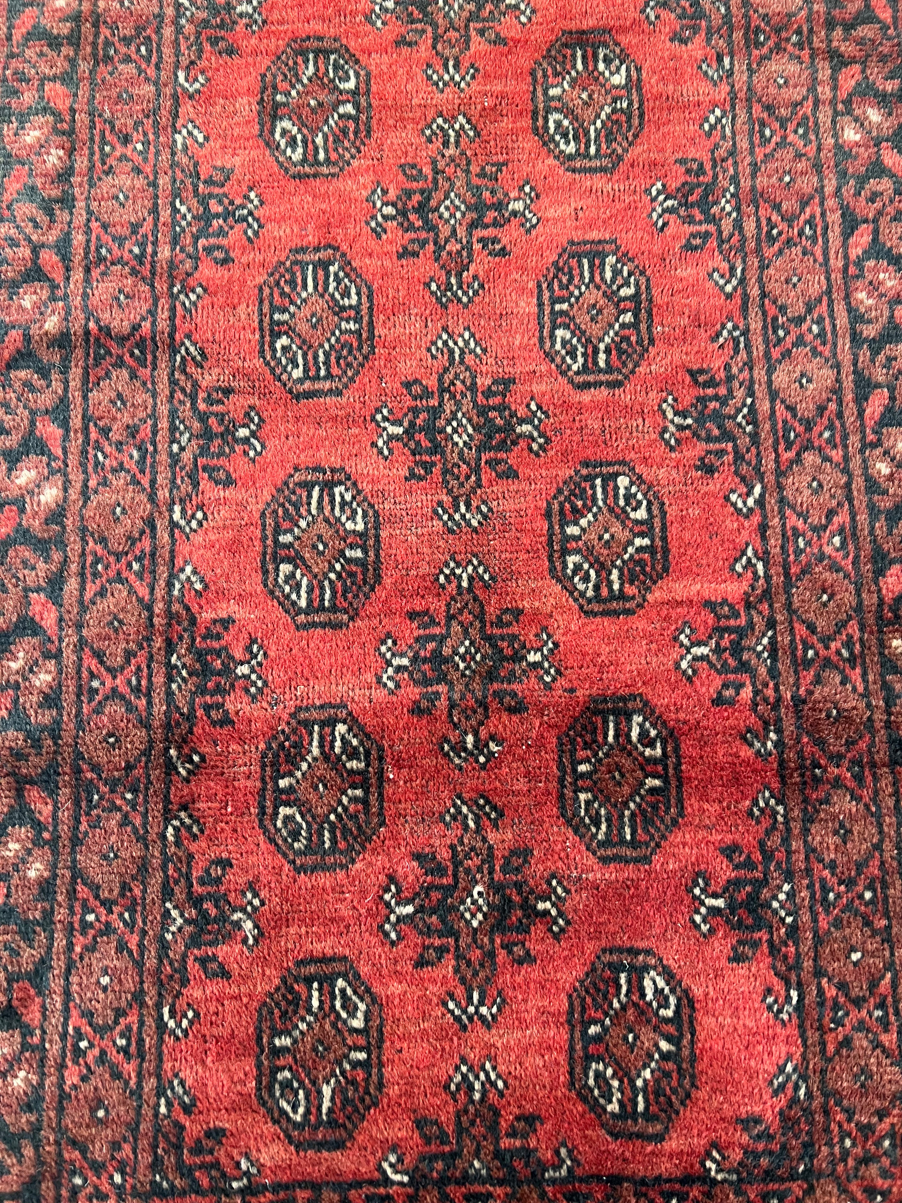 Oriental Runner 3x6 | Red, Burgundy & Black | Hand-Knotted Wool