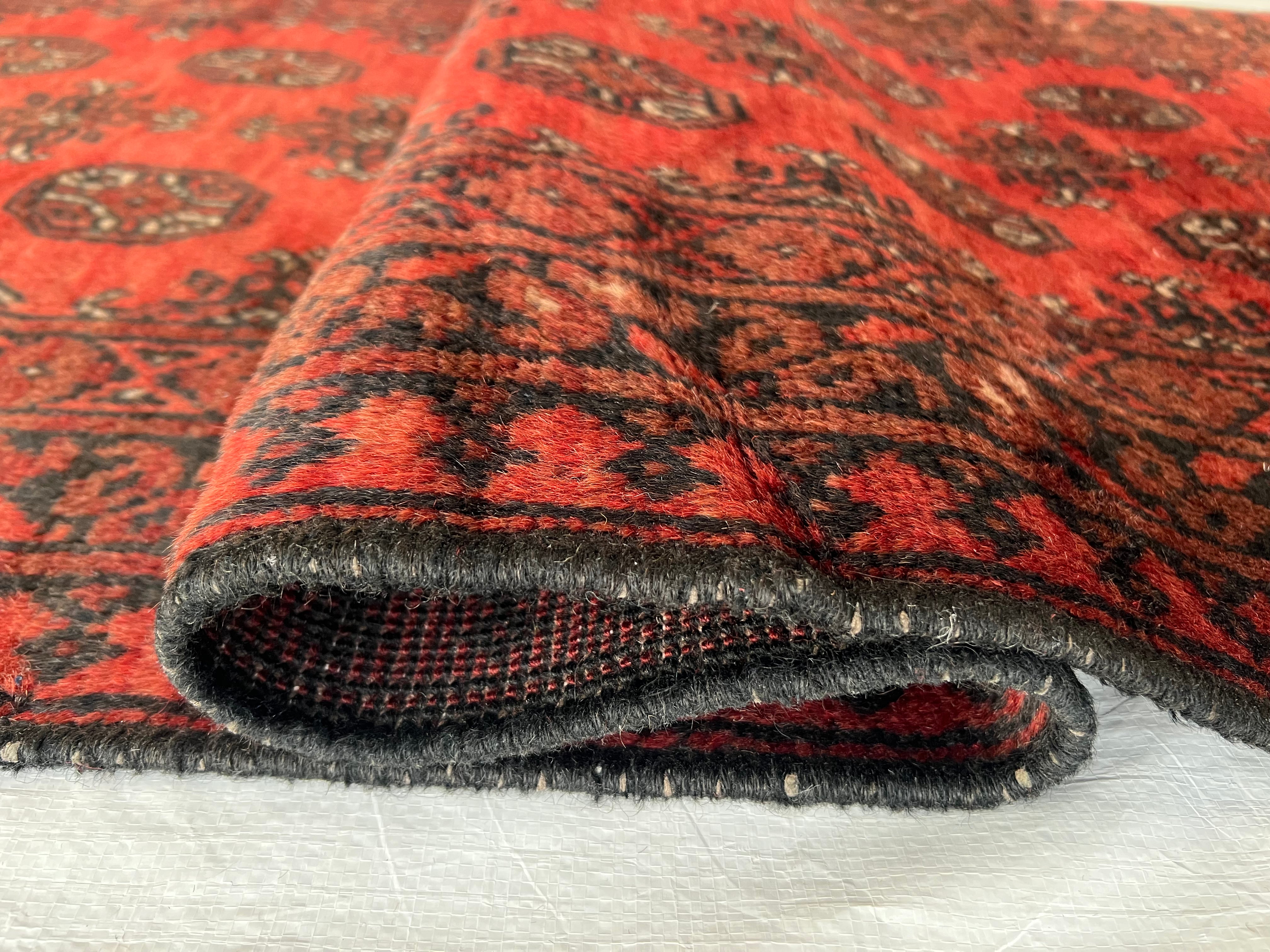 Oriental Runner 3x6 | Red, Burgundy & Black | Hand-Knotted Wool