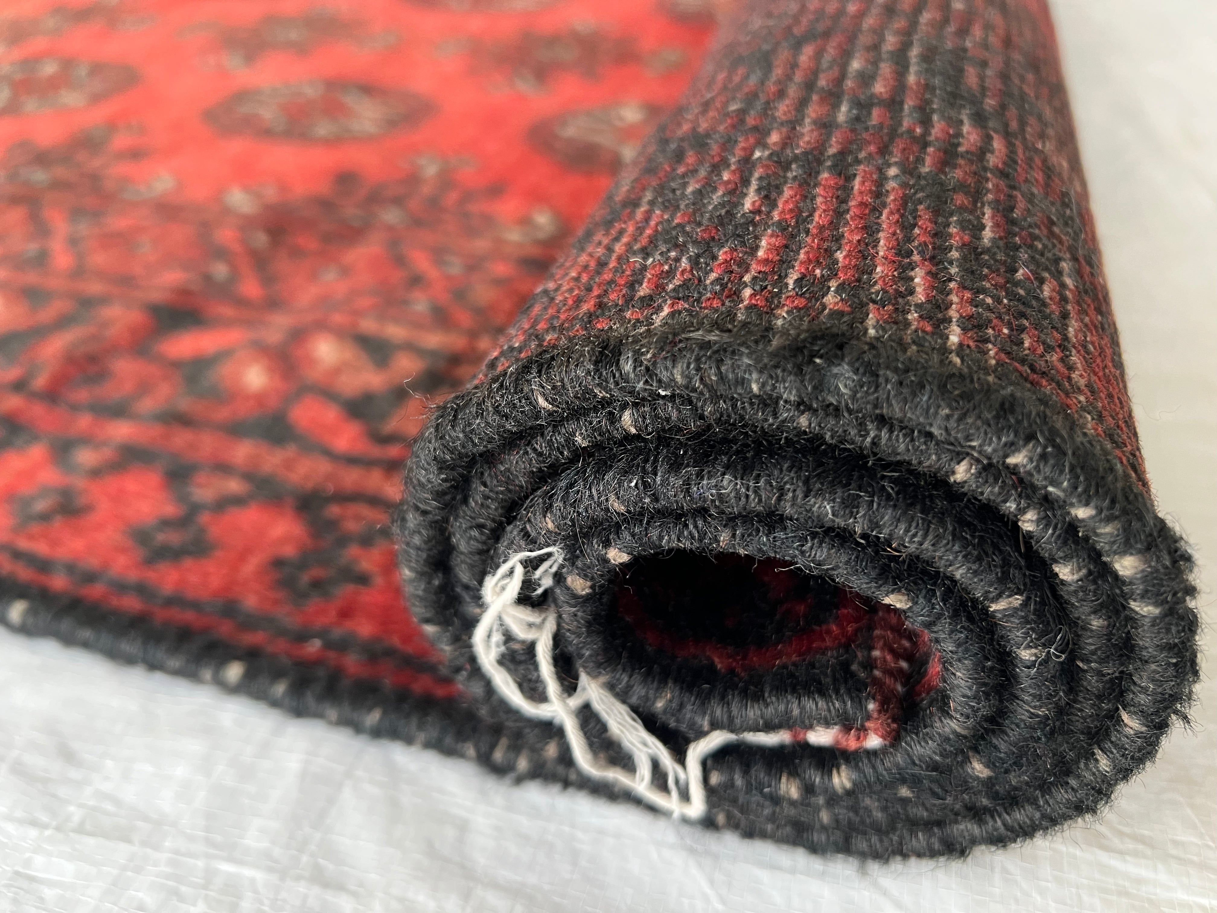 Oriental Runner 3x6 | Red, Burgundy & Black | Hand-Knotted Wool