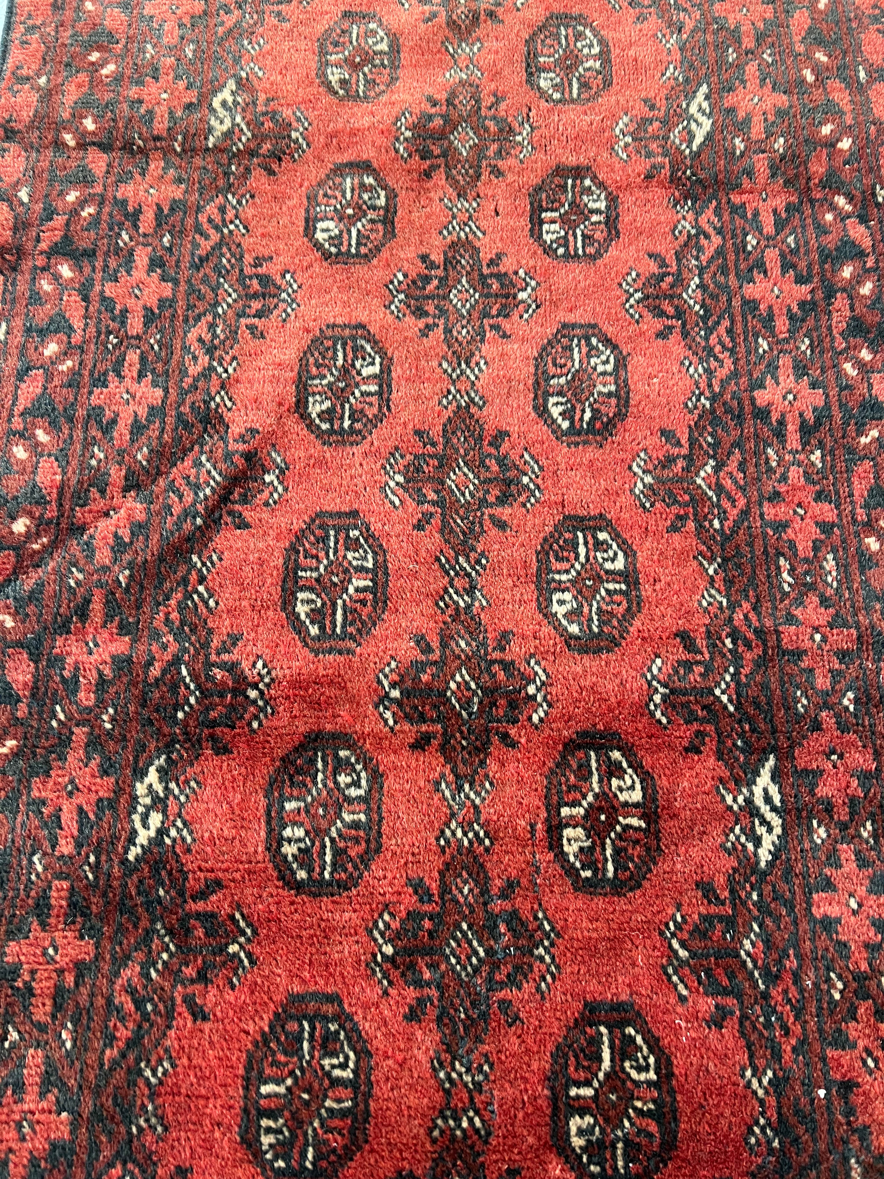 Oriental Rug 3x6 | Red & Black | Hand-Knotted Wool