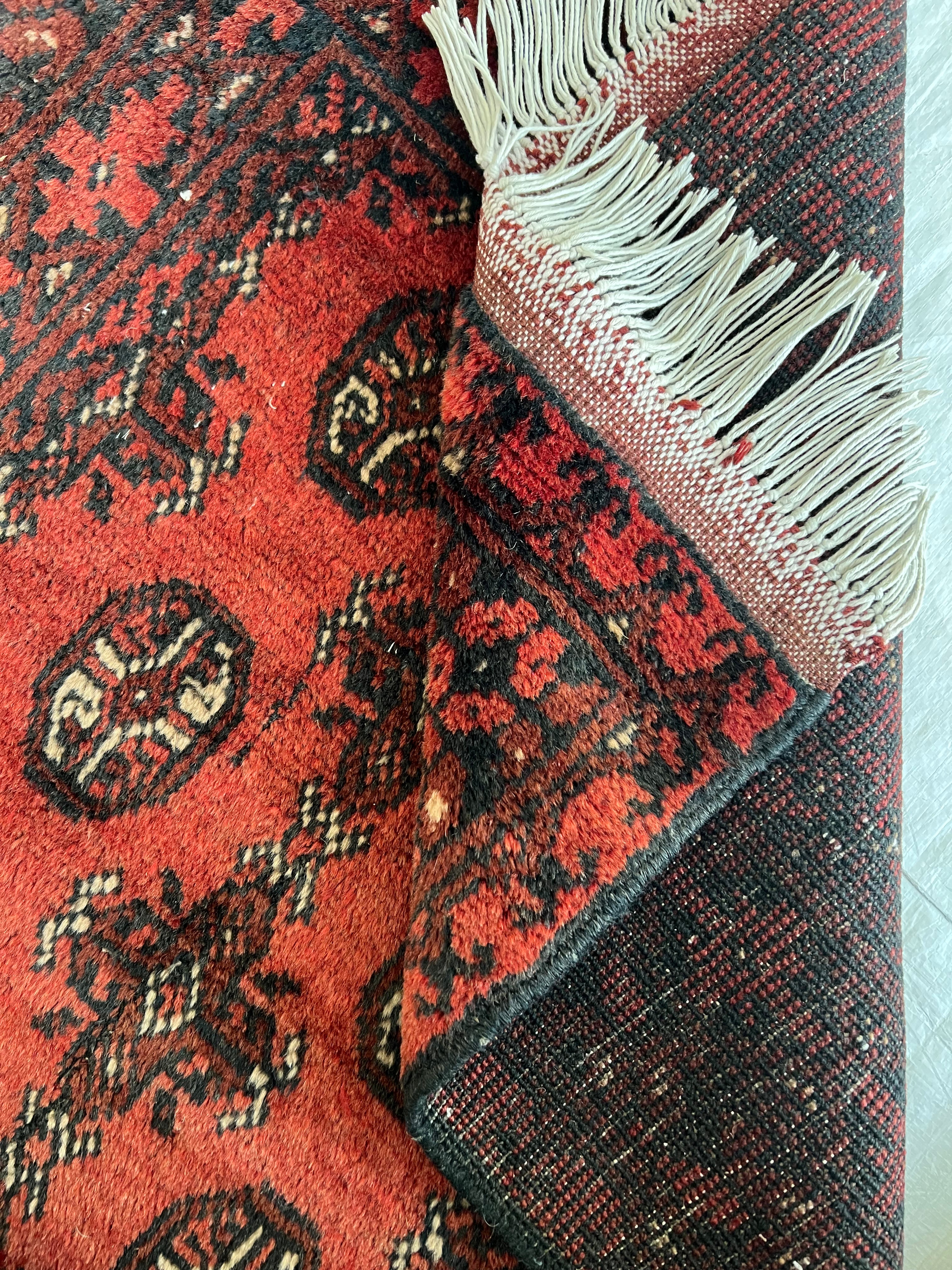 Oriental Rug 3x6 | Red & Black | Hand-Knotted Wool