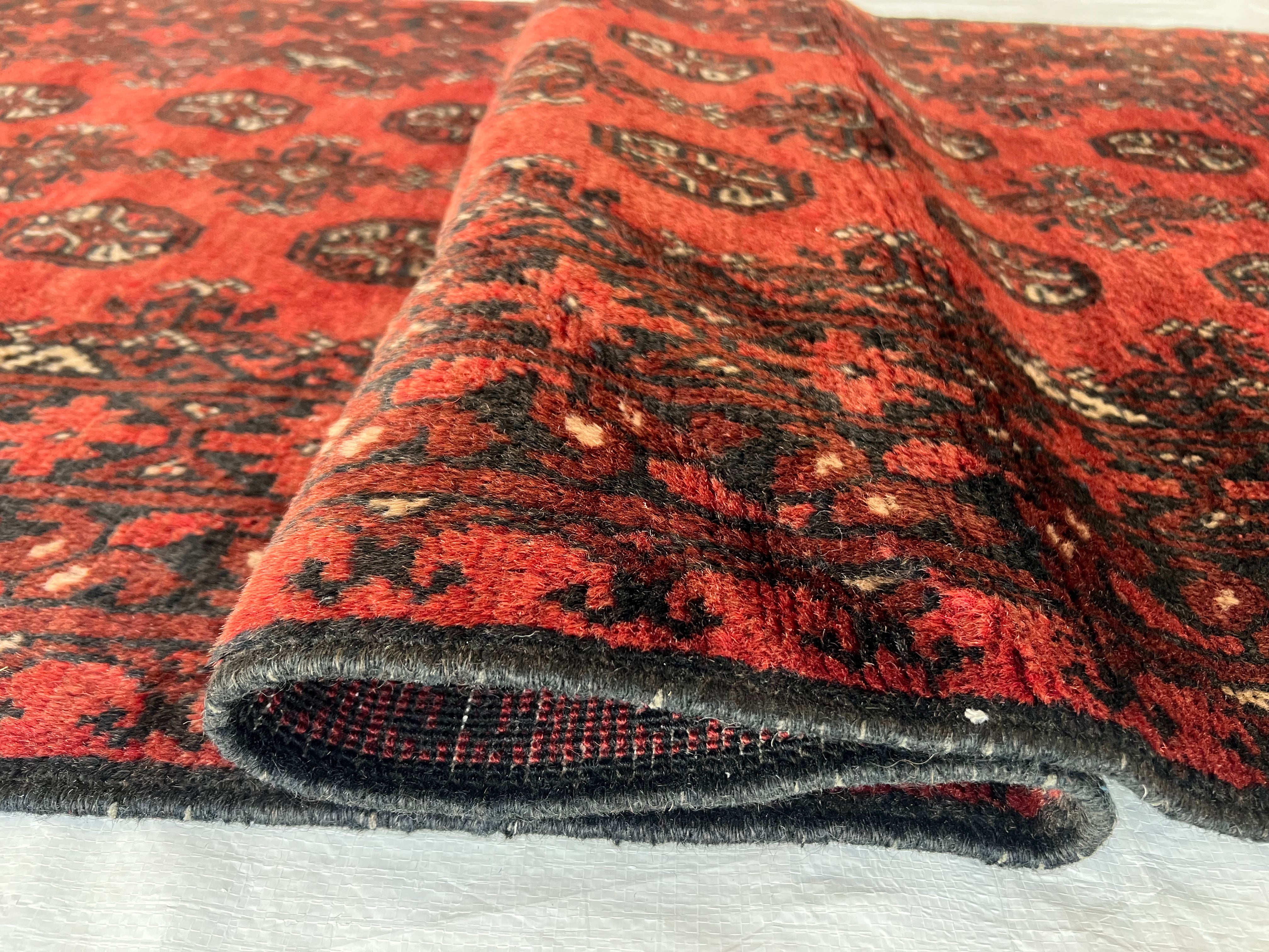 Oriental Rug 3x6 | Red & Black | Hand-Knotted Wool