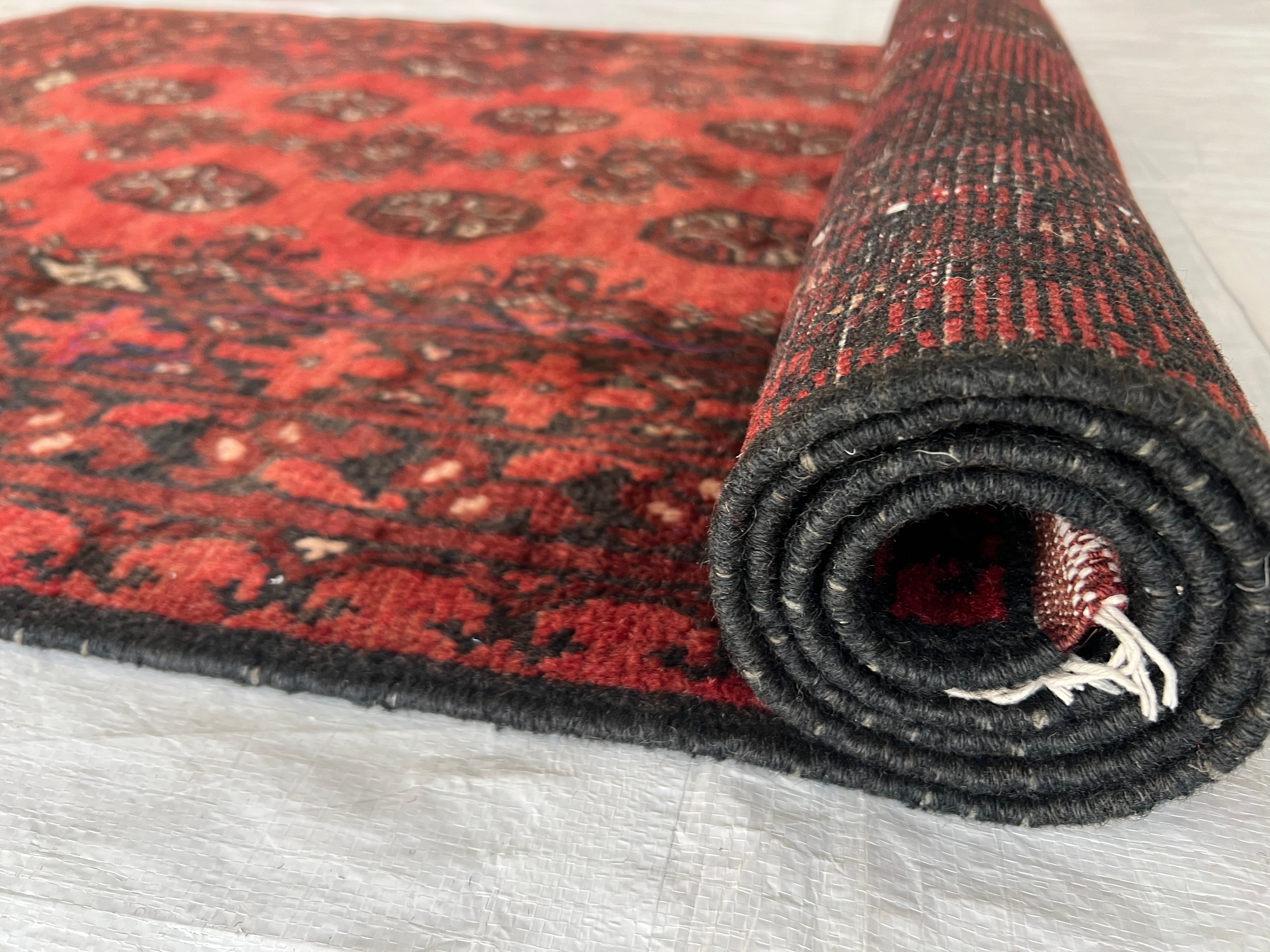 Oriental Rug 3x6 | Red & Black | Hand-Knotted Wool