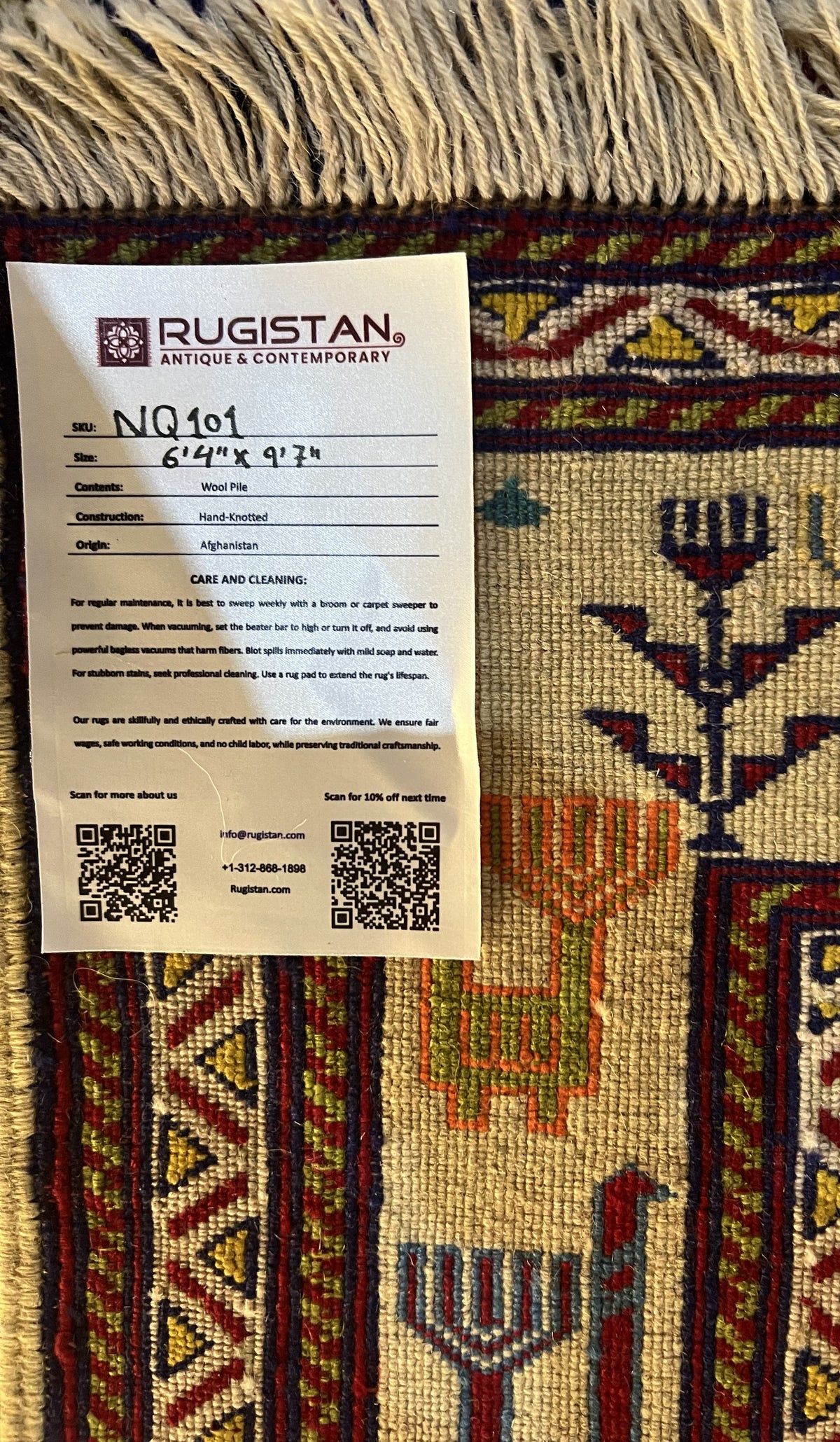 Oriental Rug 6x10 | Navy, Red & Gold | Flatweave Wool