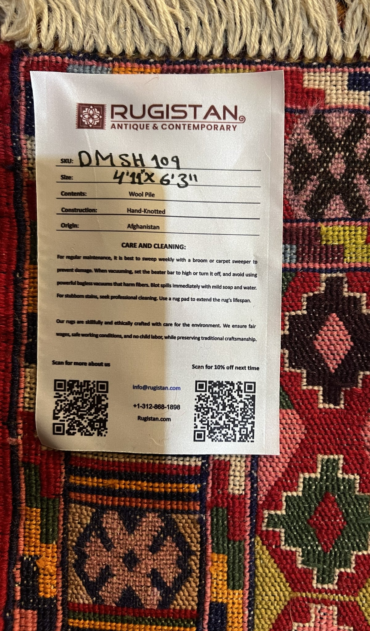 Kilim Rug 5x6 | Red, Burgundy & Pink | Hand-Woven Wool Flatweave