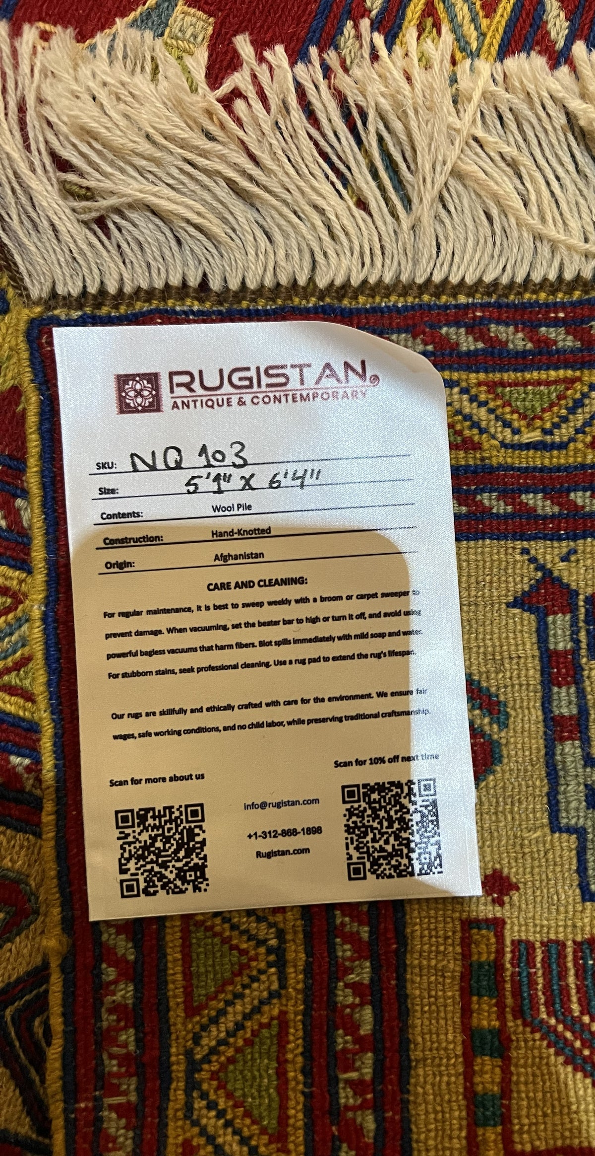 Oriental Rug 5x6 | Navy, Red & Gold | Flatweave Wool