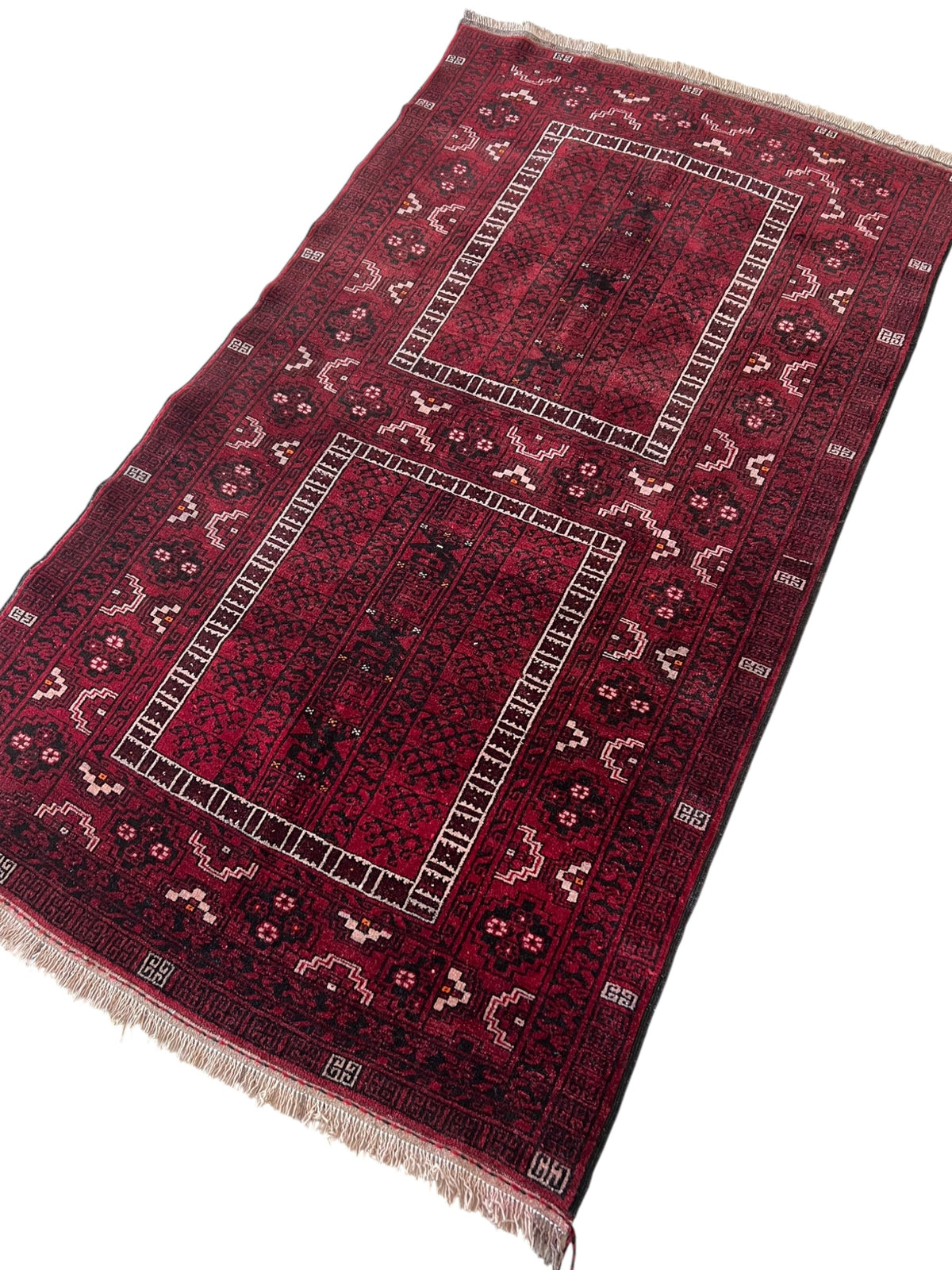 Oriental Rug 4x6 | Burgundy, Red & Black | Hand-Knotted Wool