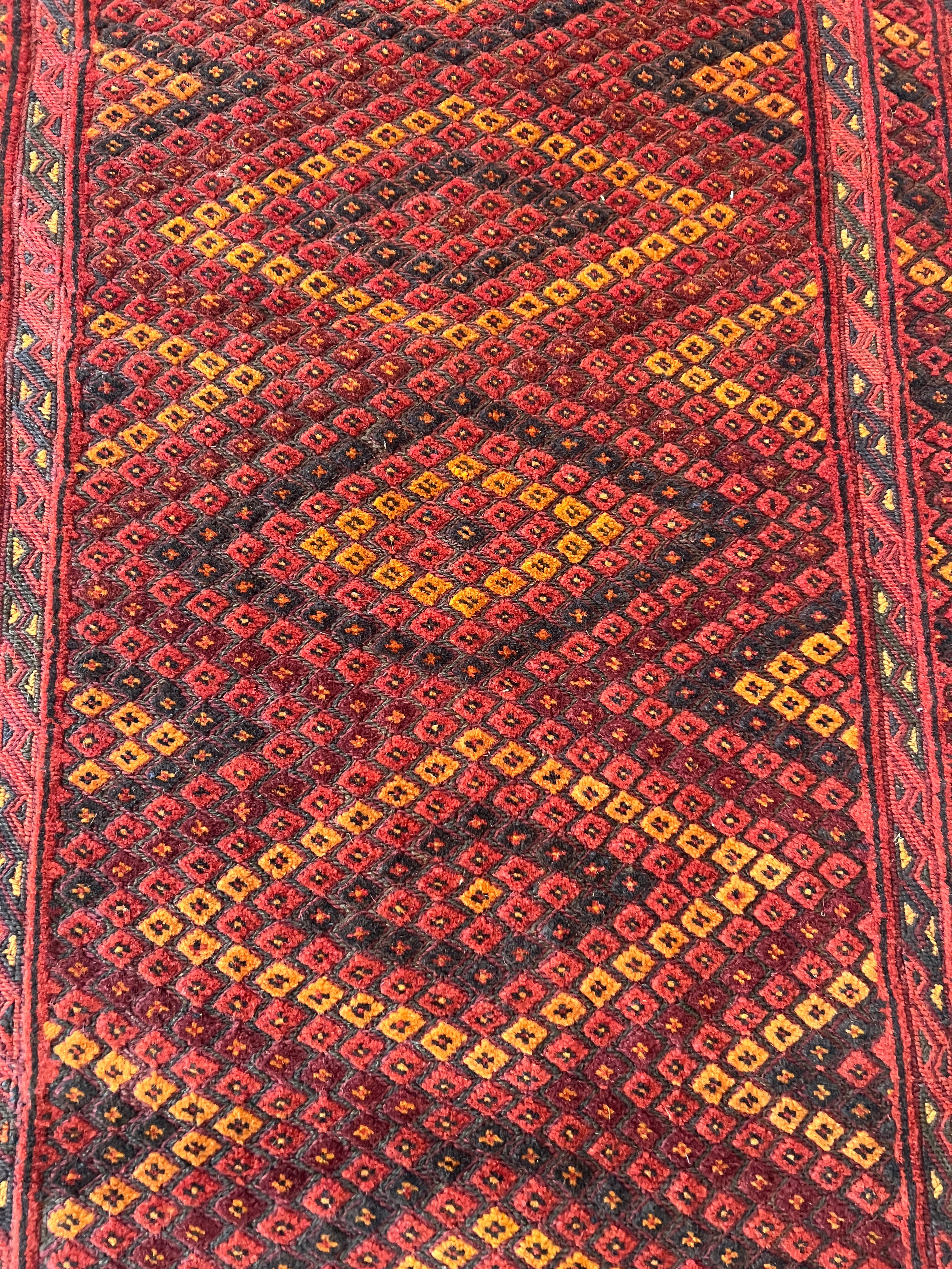 Afghan Mushwani Runner 2'4" x 9'1", Hand-Knotted Wool, Red & Burgundy, view 5