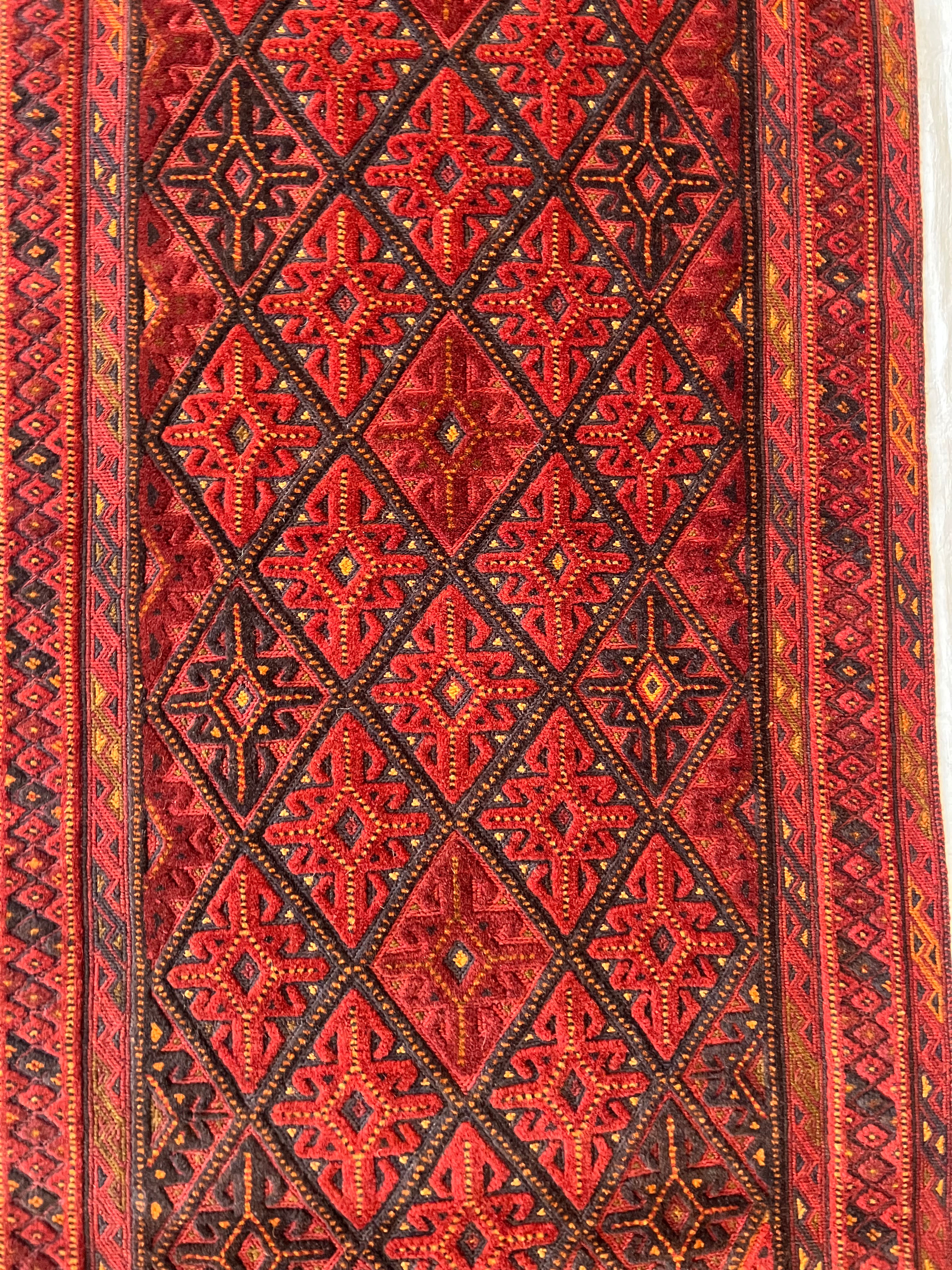 Afghan Runner 2x9 | Red, Rust & Brown | Hand-Knotted Wool