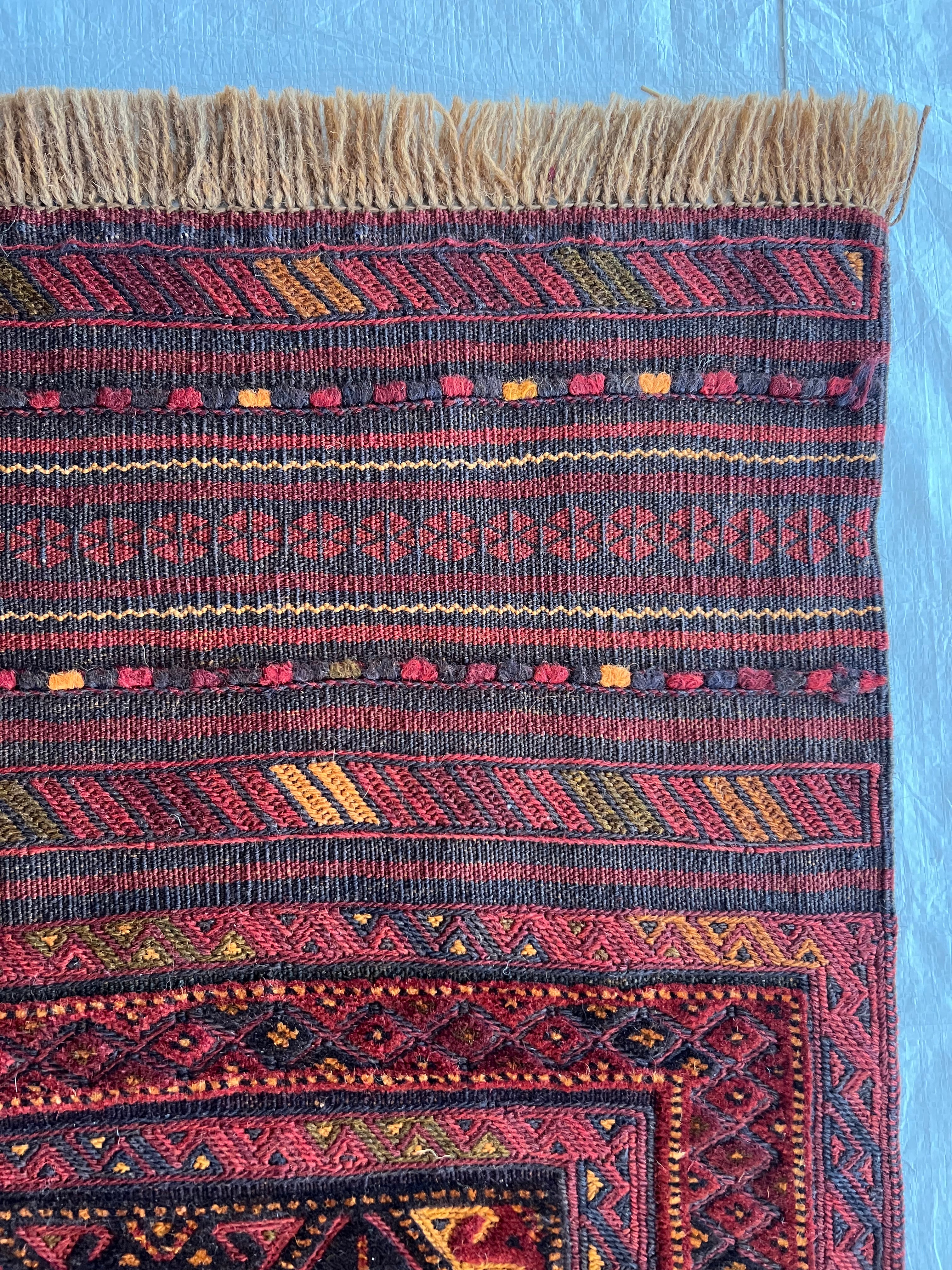 Afghan Runner 2x9 | Red, Rust & Brown | Hand-Knotted Wool