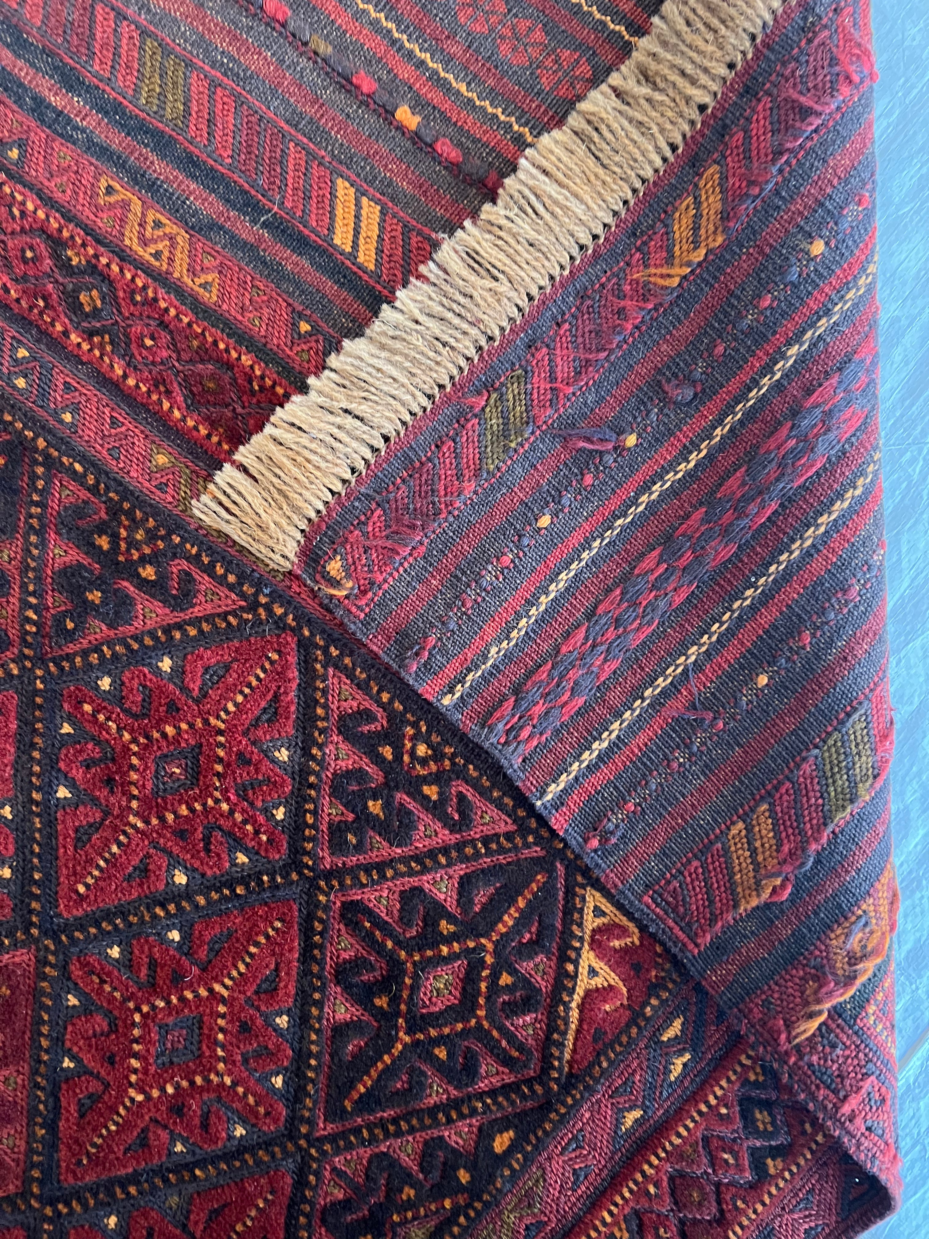 Afghan Runner 2x9 | Red, Rust & Brown | Hand-Knotted Wool