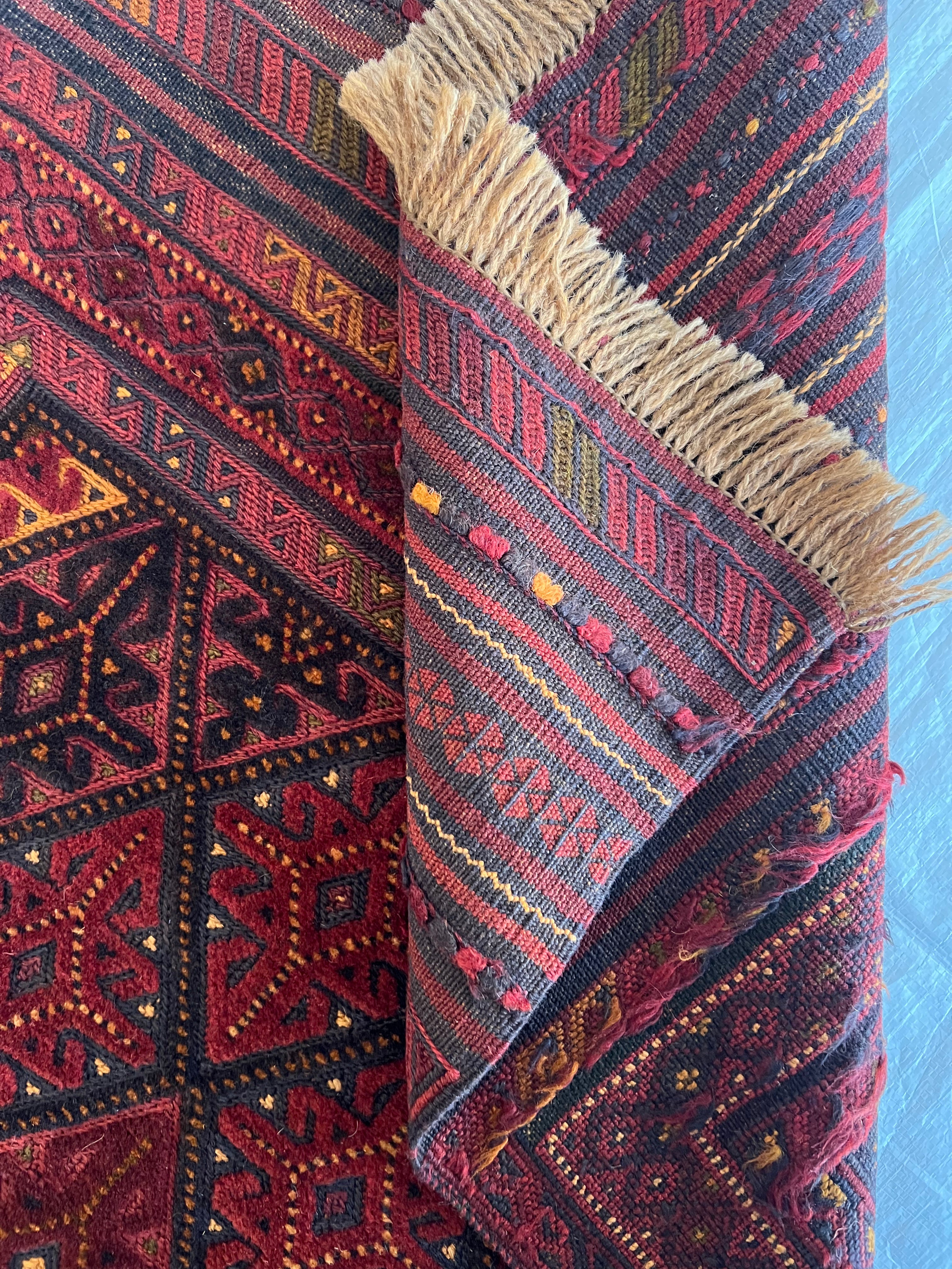 Afghan Runner 2x9 | Red, Rust & Brown | Hand-Knotted Wool