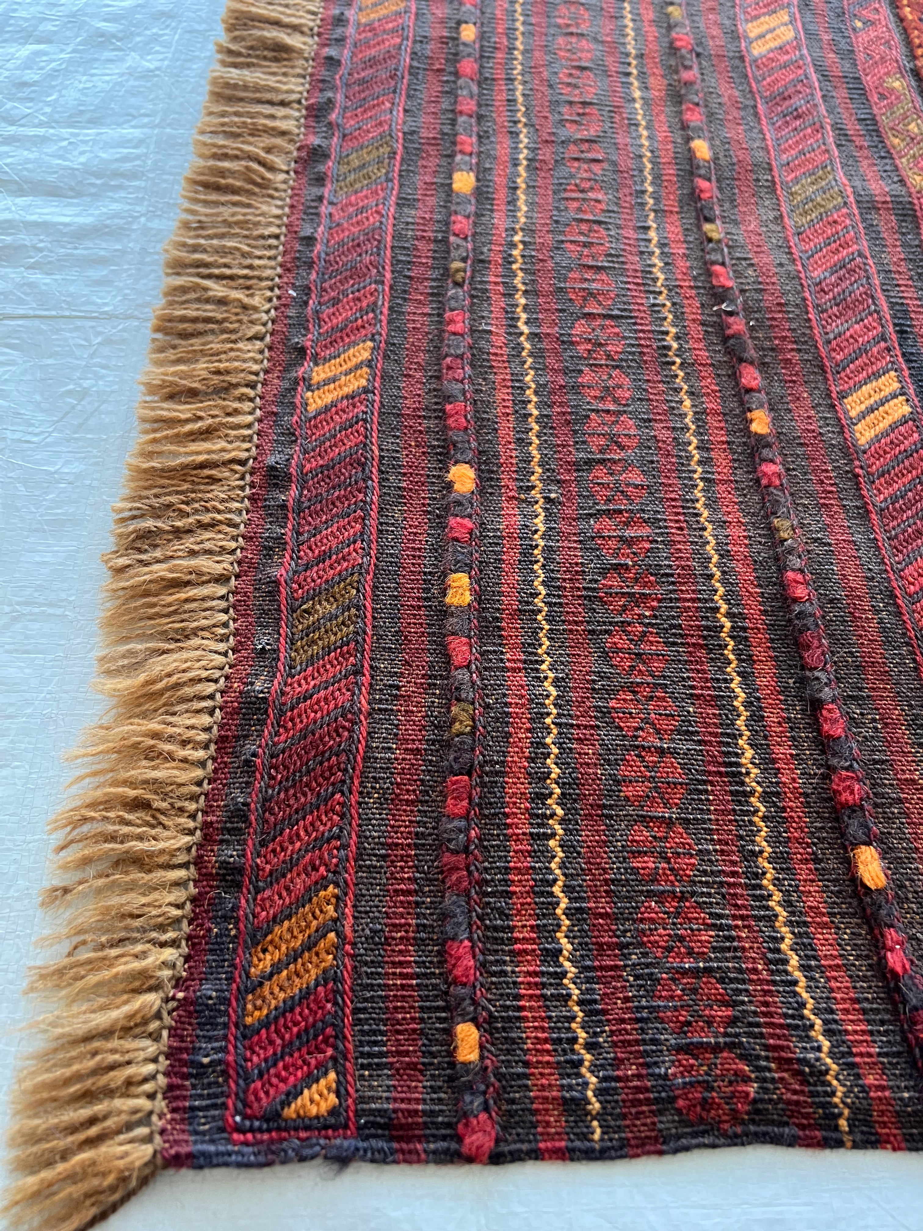 Afghan Runner 2x9 | Red, Rust & Brown | Hand-Knotted Wool