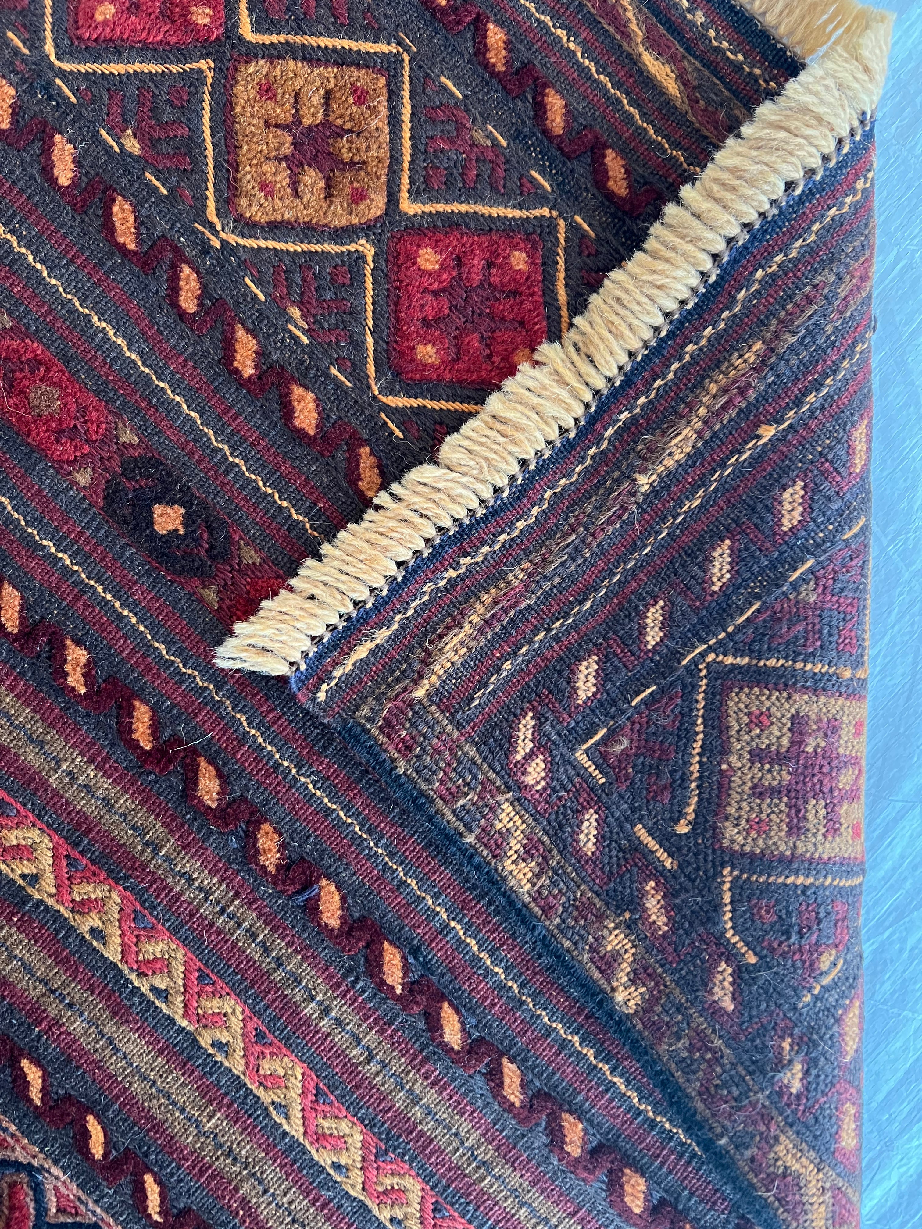 Oriental Runner 2x10 | Brown, Rust & Red | Flatweave Wool