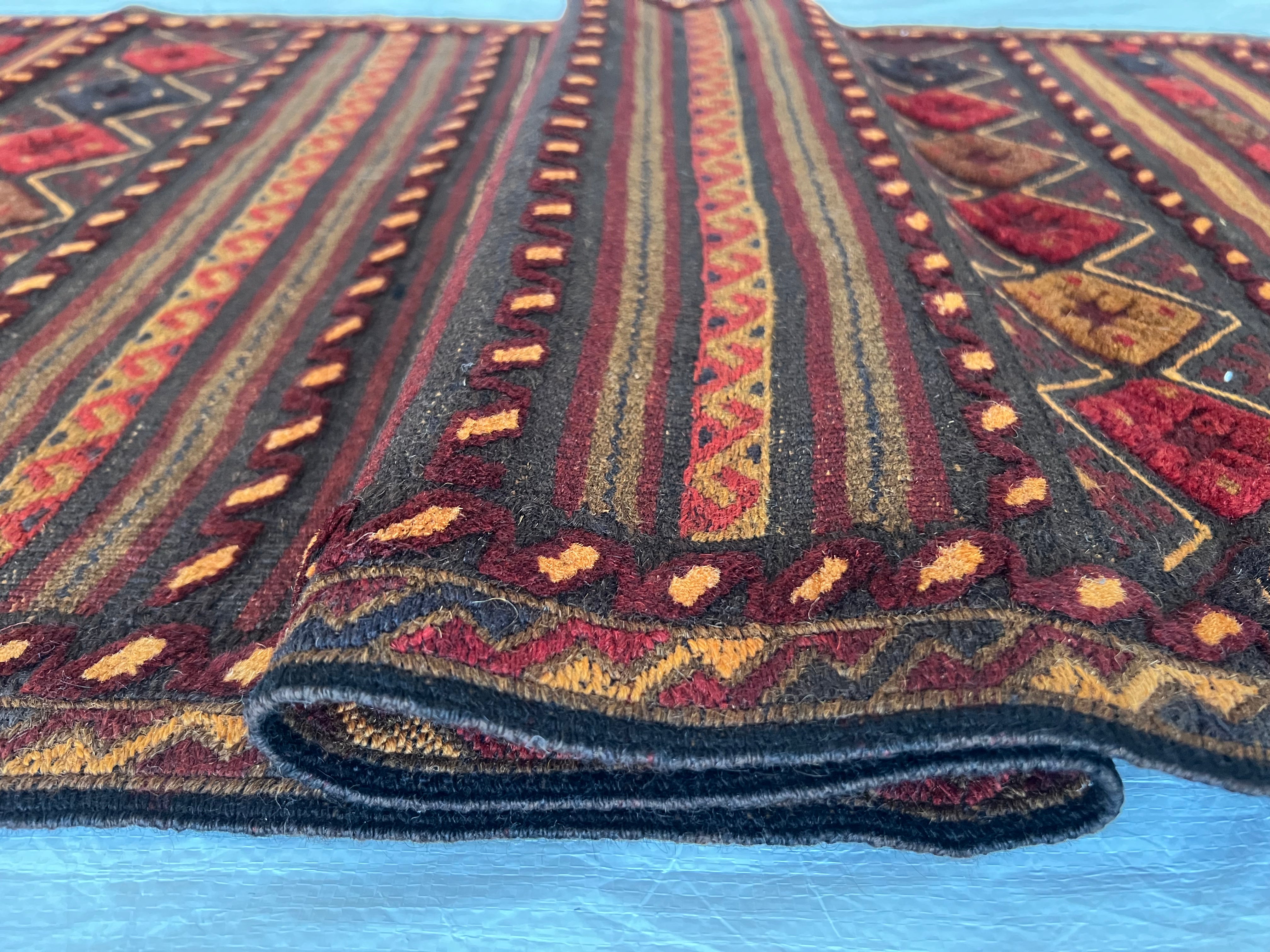 Oriental Runner 2x10 | Brown, Rust & Red | Flatweave Wool