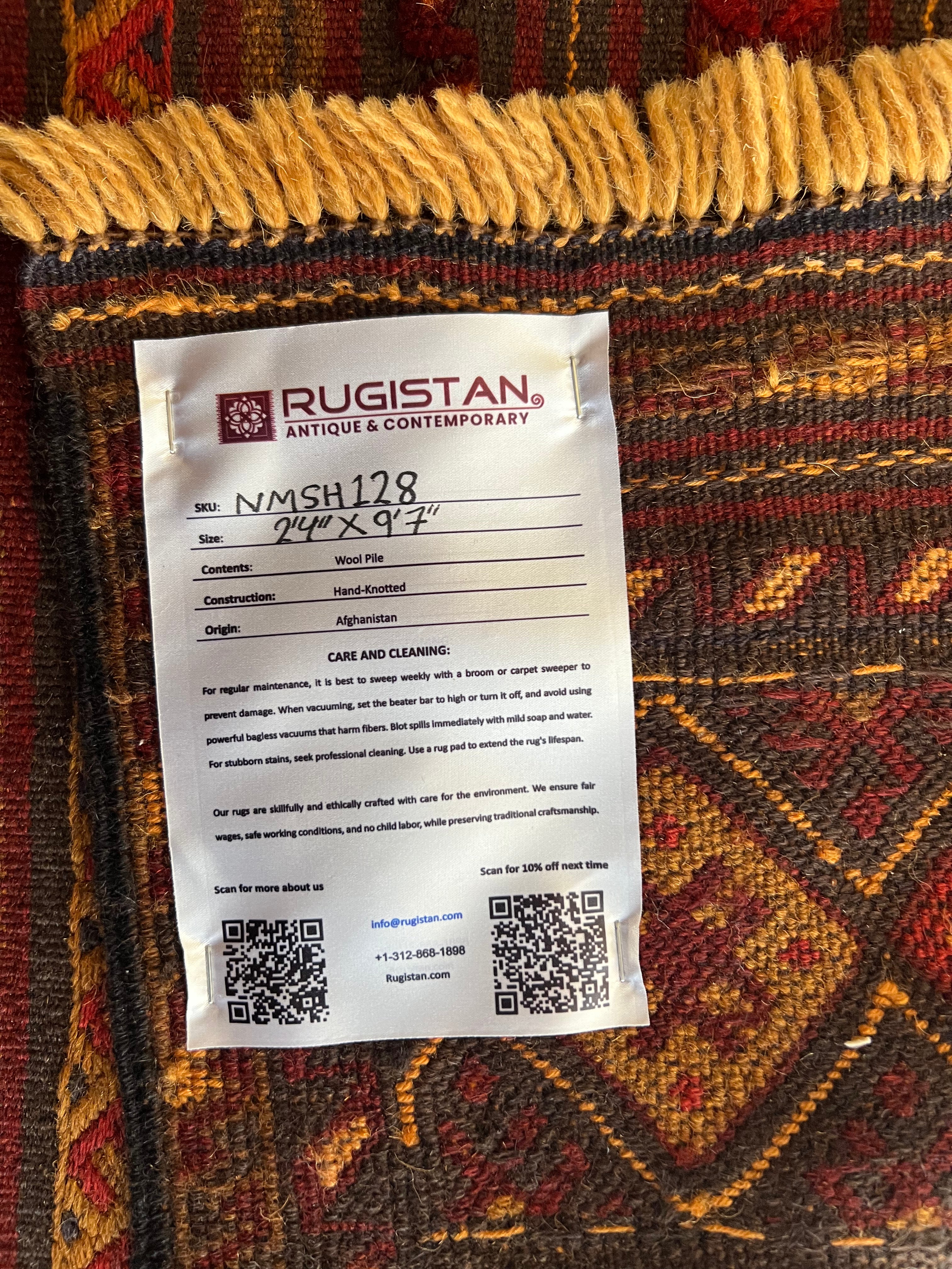 Oriental Runner 2x10 | Brown, Rust & Red | Flatweave Wool