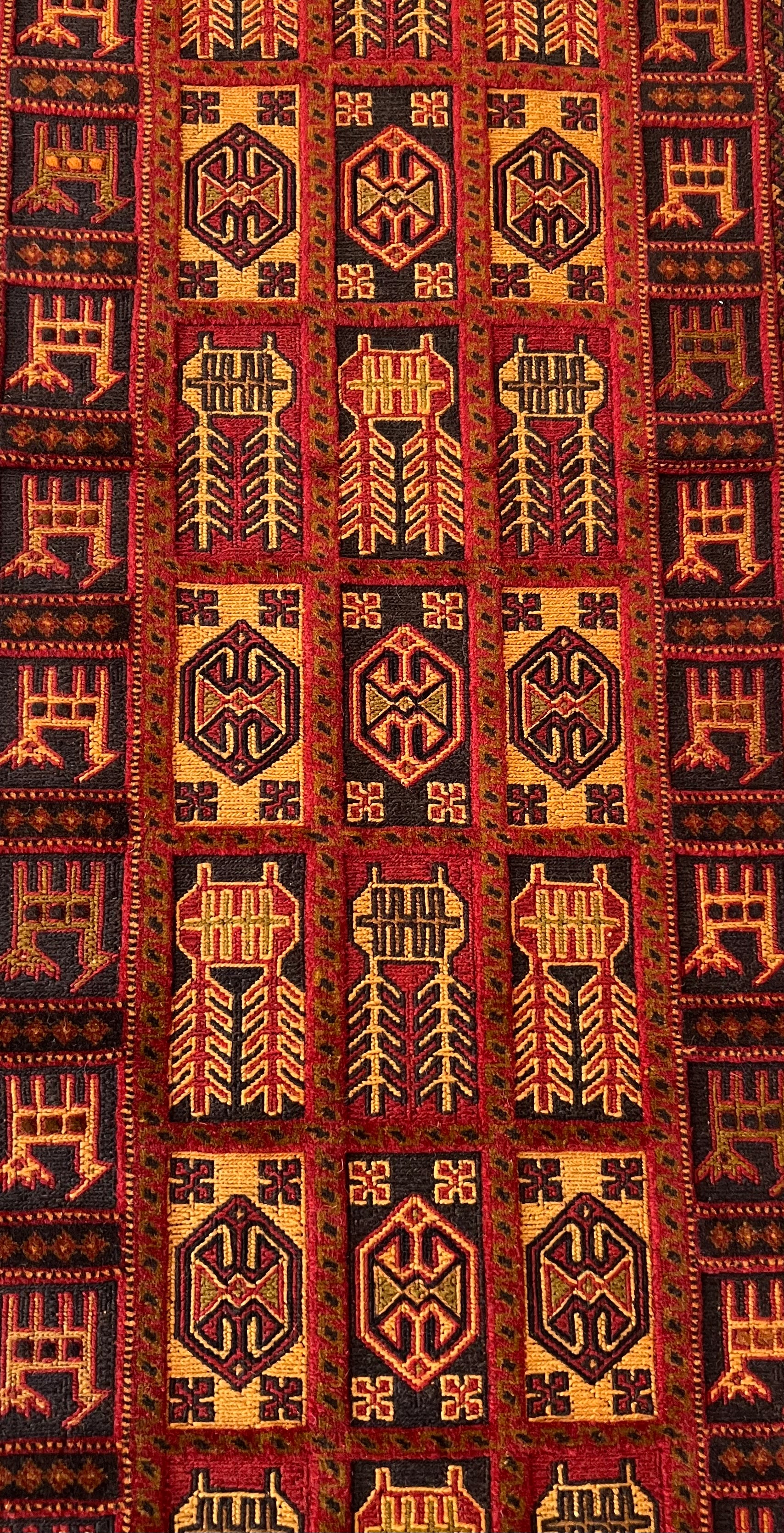 Oriental Runner 2x10 | Rust, Red & Gold | Hand-Knotted Wool