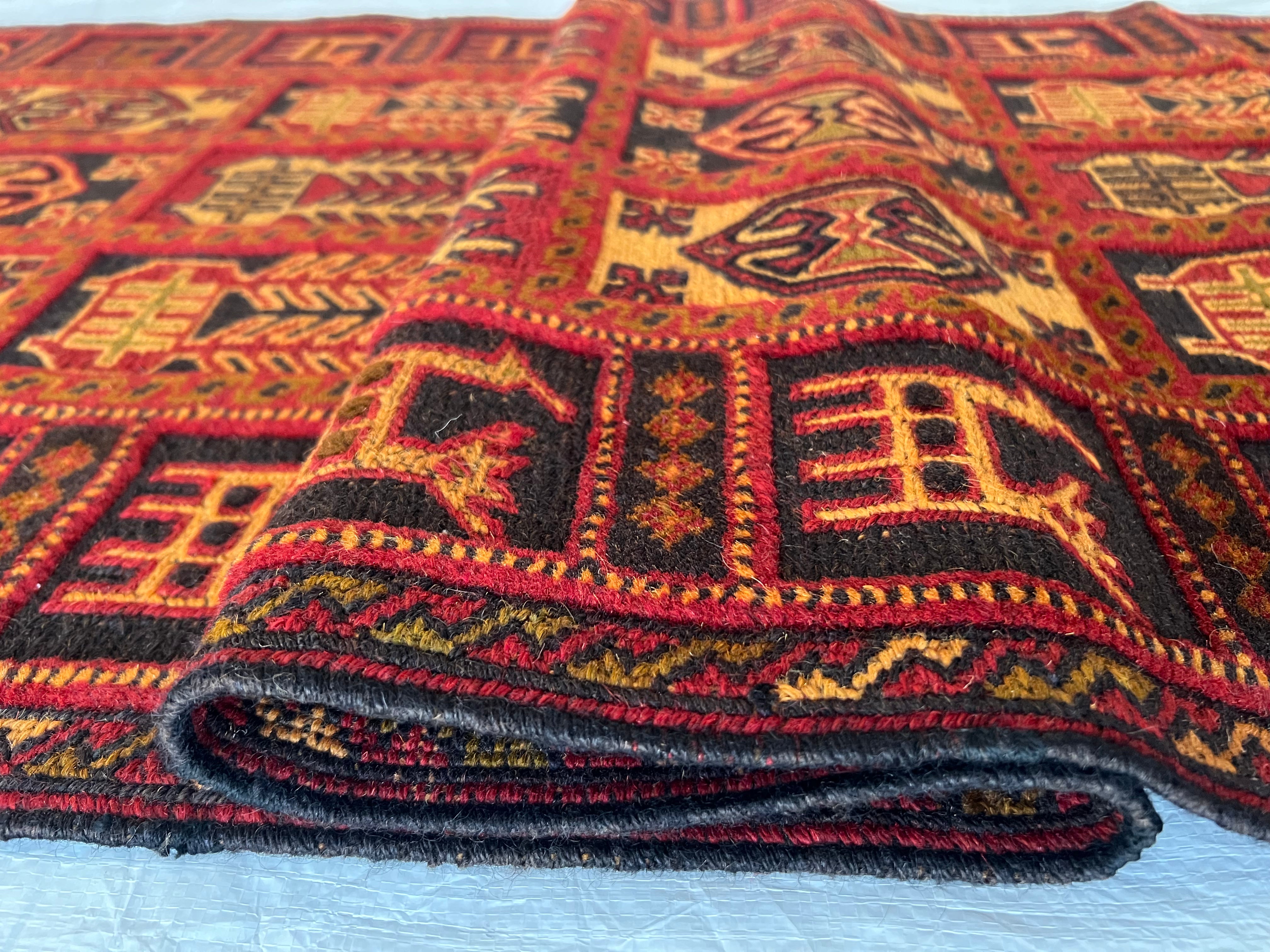 Oriental Runner 2x10 | Rust, Red & Gold | Hand-Knotted Wool